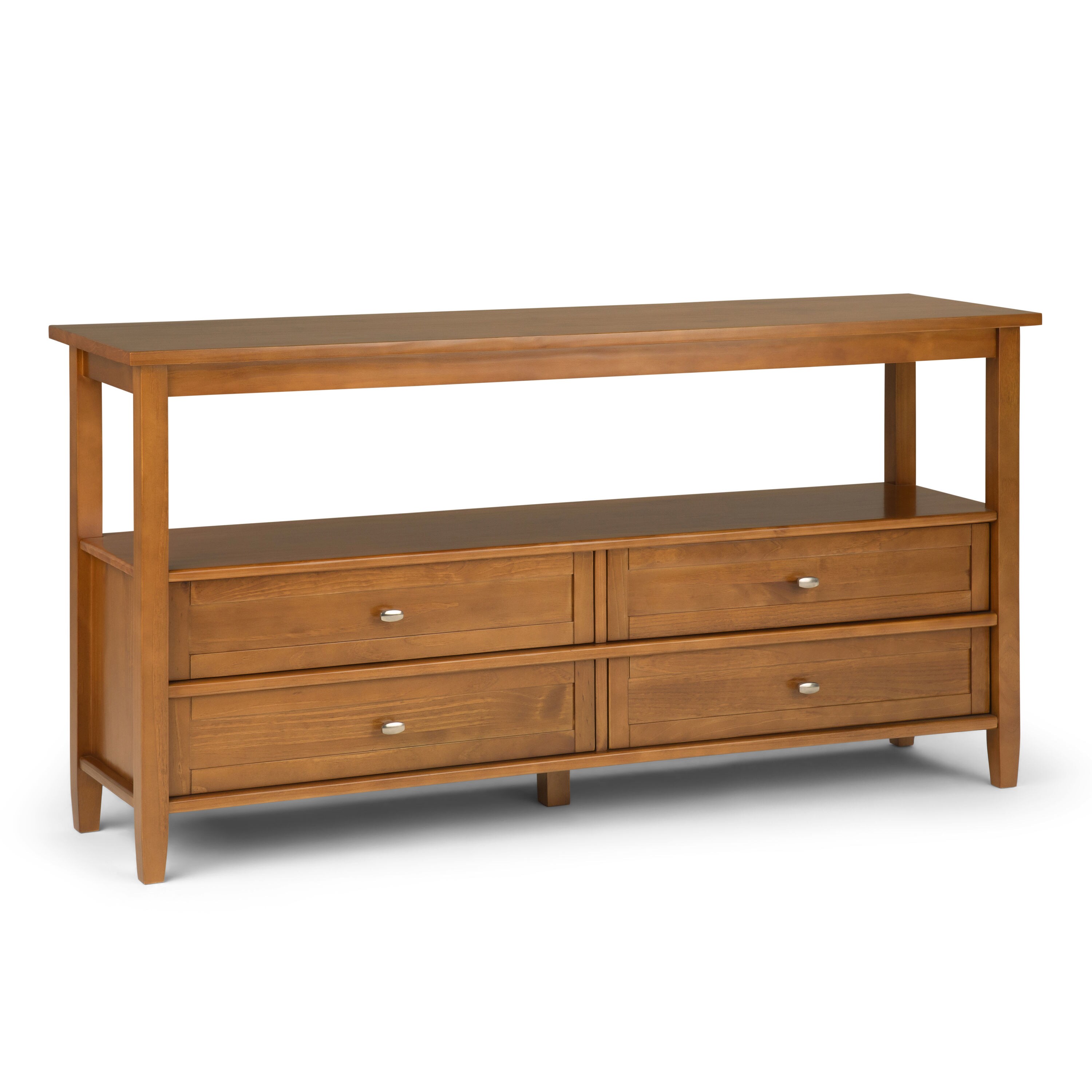 Simpli Home AXCRWSH07-LGB Warm Shaker Modern Stain Console Table