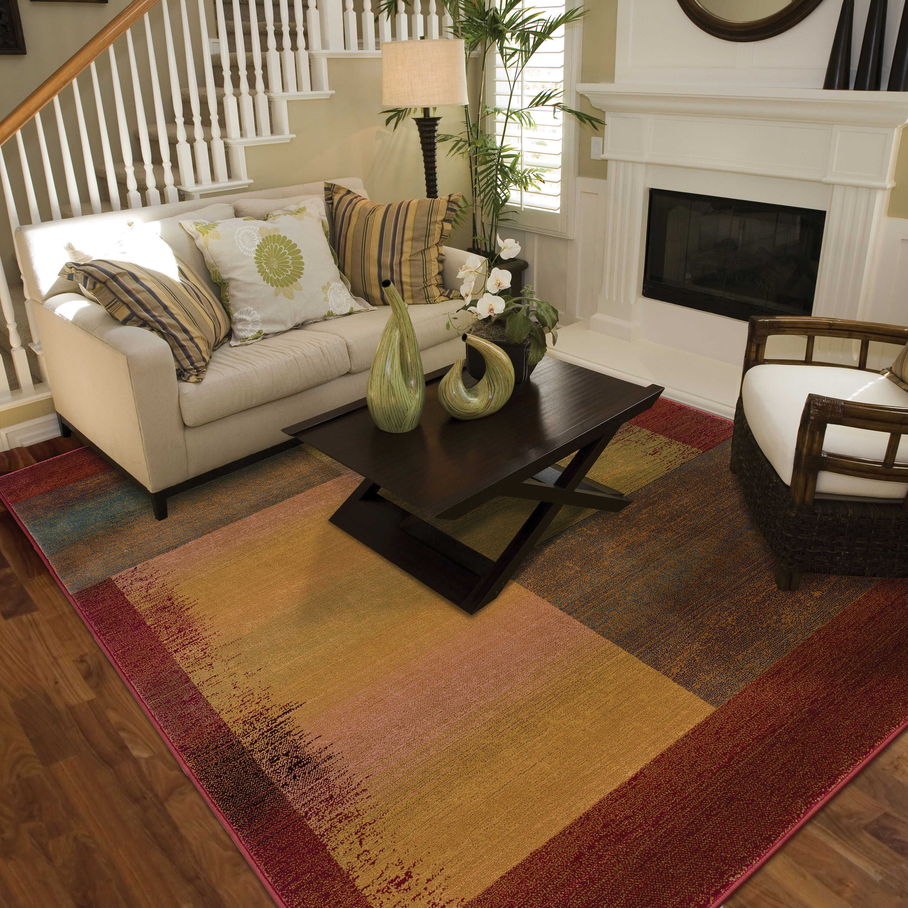 Archer Lane 109KHR2W3L Calder 2 X 8 Red Indoor Abstract Bohemian/Eclectic Runner Rug