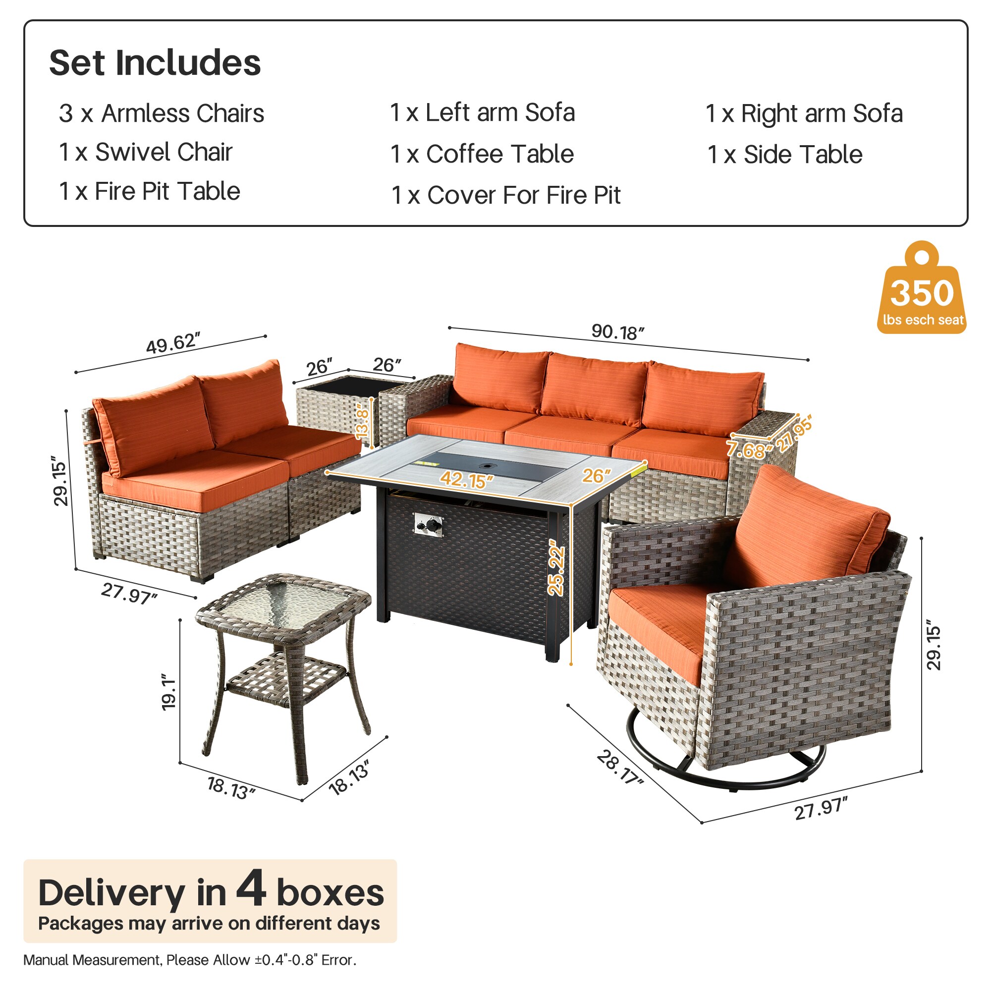 Pouuin SCFPBBR8-9 Patio-Sofas-Daybeds - View #2