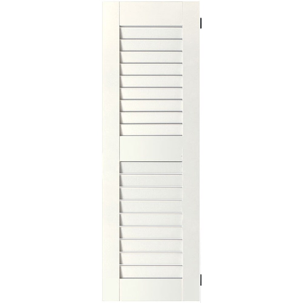 Ekena Millwork RWL18X068WHP 18-in W x 68-in H White Paintable/Stainable Farmhouse Wood Exterior Shutters ( 2 -Pack )