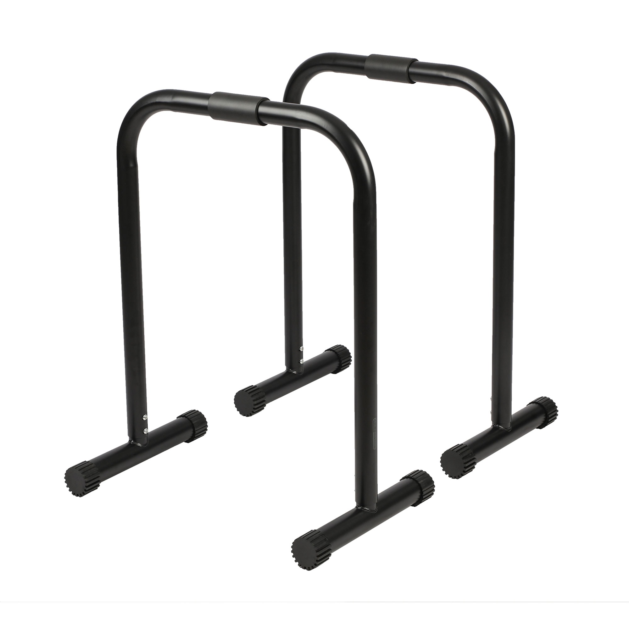 HolaHatha HH0327 Dip Station Bar with Adjustable Foot and Non Slip Foot Covers  Black