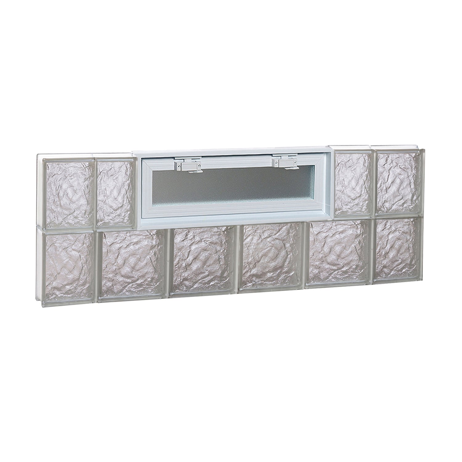 REDI2SET V4416IS Ice Glass 42-1/2-in x 15-1/2-in Frameless Replacement Vented Glass Block Window