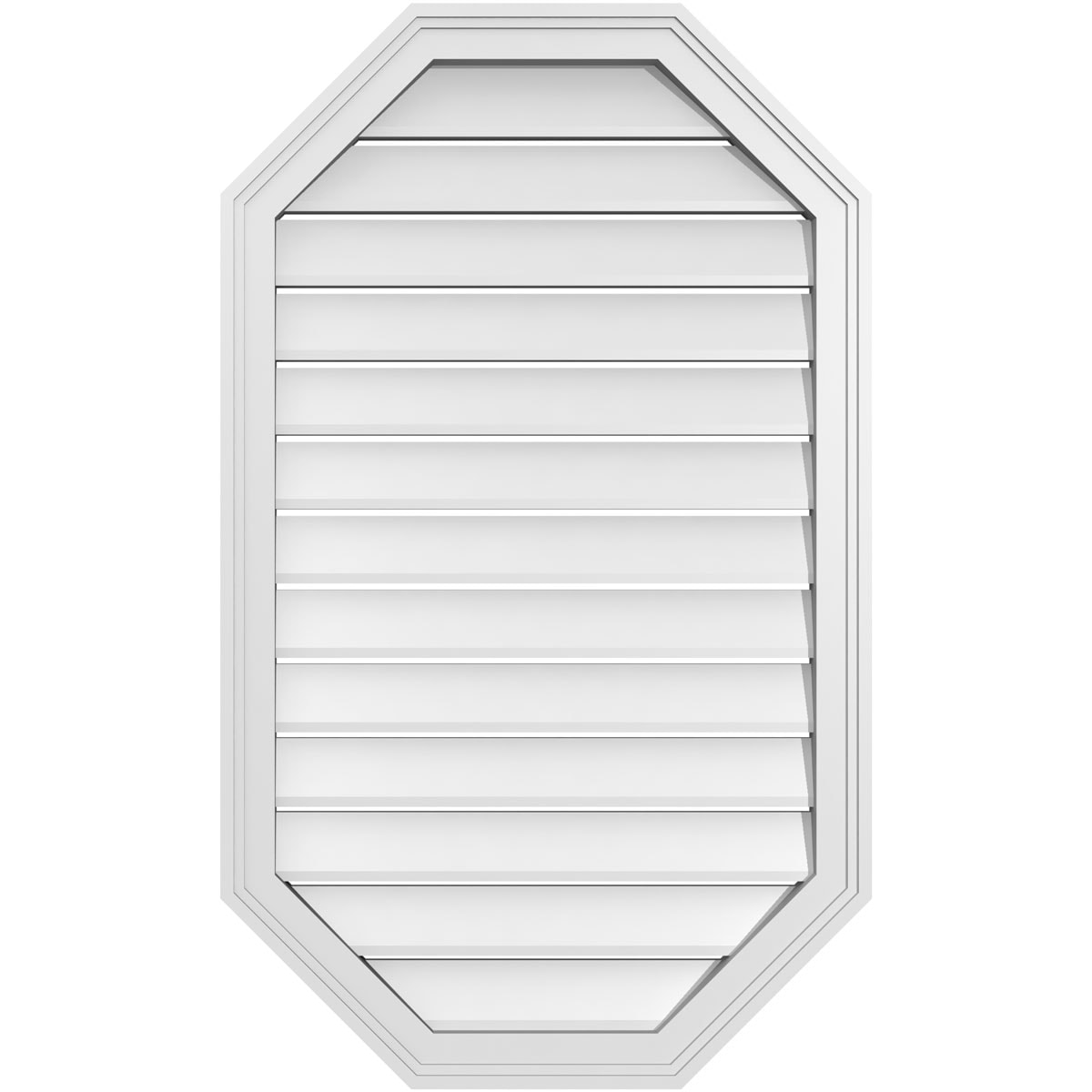 Ekena Millwork GVPOV24X4002SF 24-Inches x 40-Inches Off-white Octagon PVC Gable Louver Vent