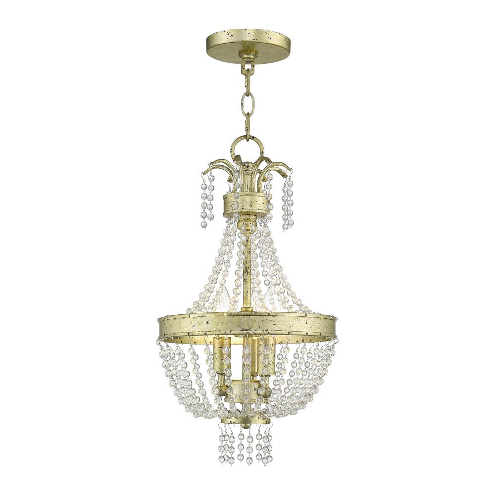 Livex Lighting 51853-28 Valentina 3 -Light Antique Gold Transitional For Use in Bathrooms, Bedrooms, Dining Rooms, Foyers, Kitchens, Living Rooms Chandelier