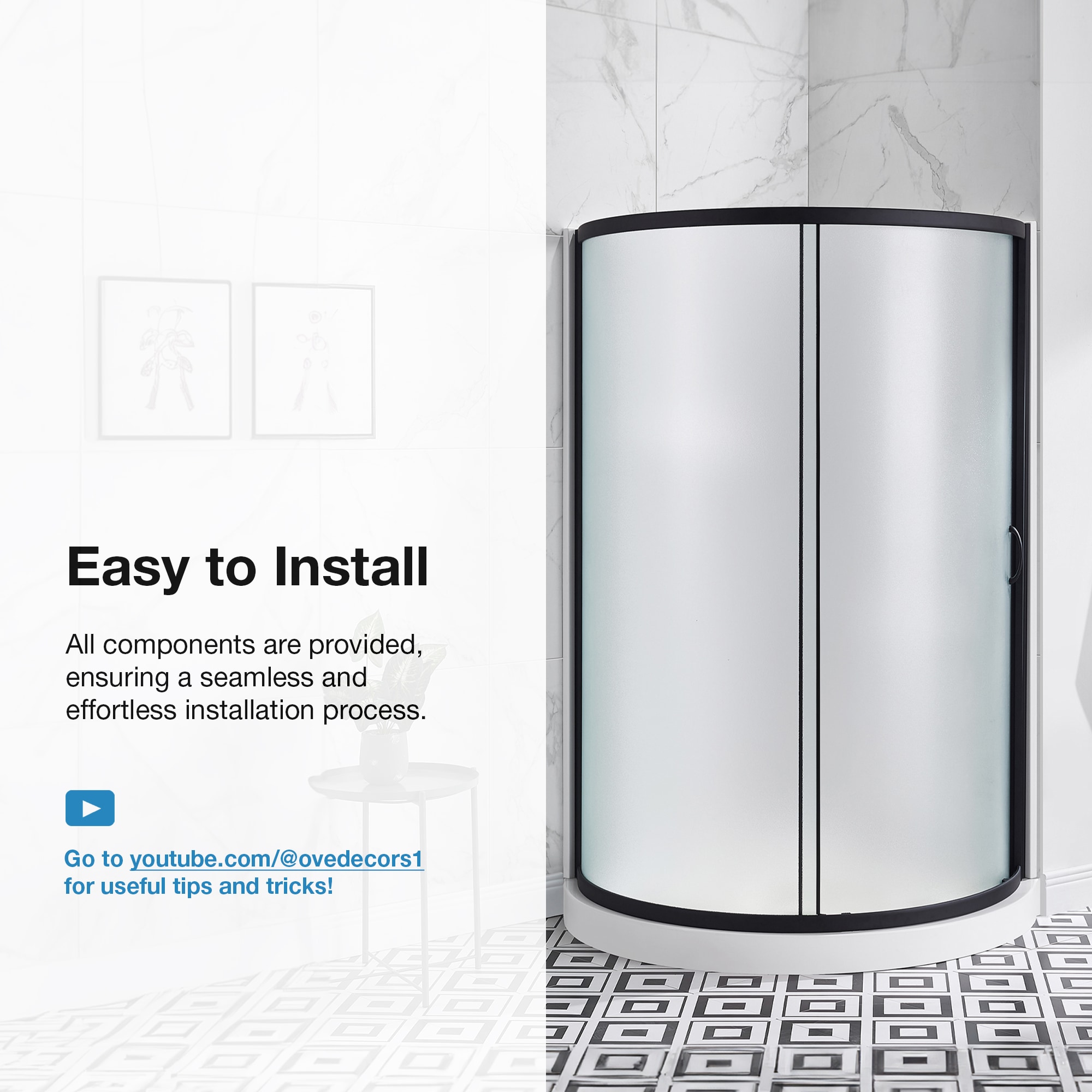OVE Decors 15SKA-BREF36-BLK Alcove-Shower-Kit - View #4