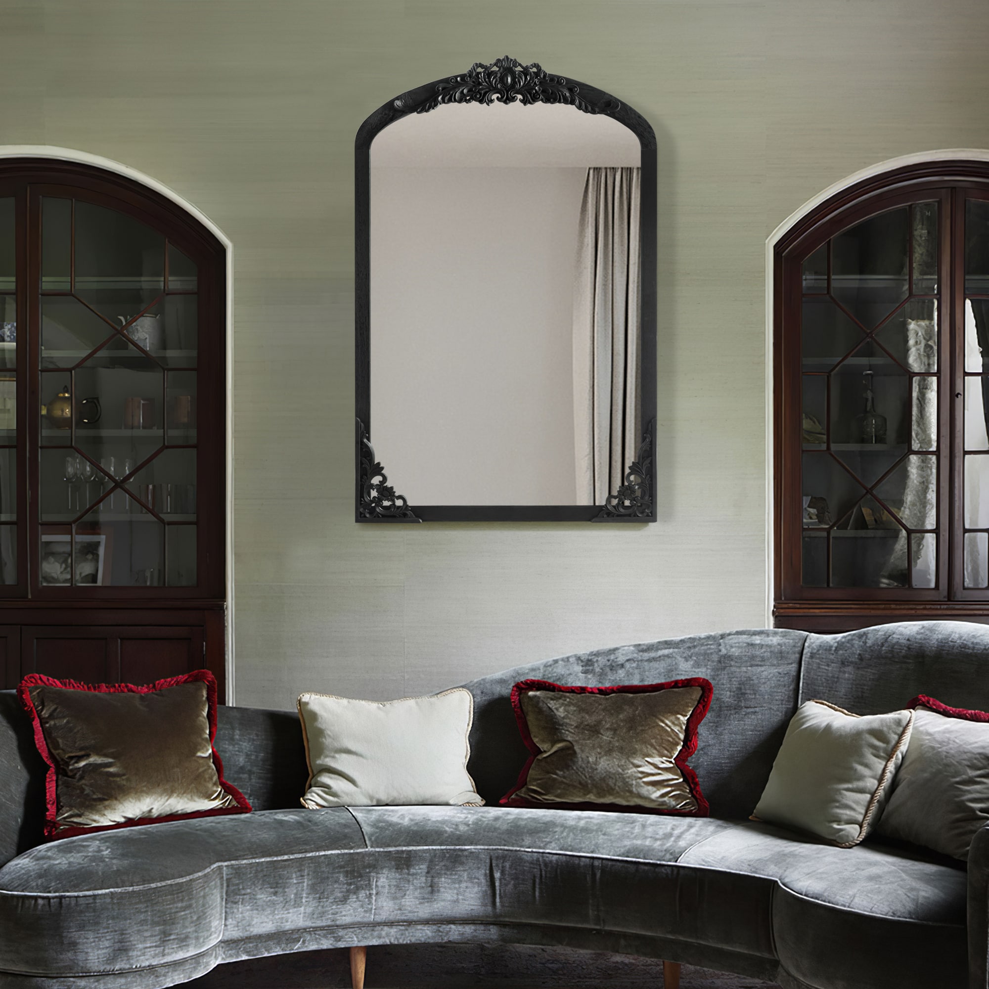 Dovelina LS-A-MR04006 28-Inches W x 39.0-Inches H Rectangle Black Framed Wall Mirror
