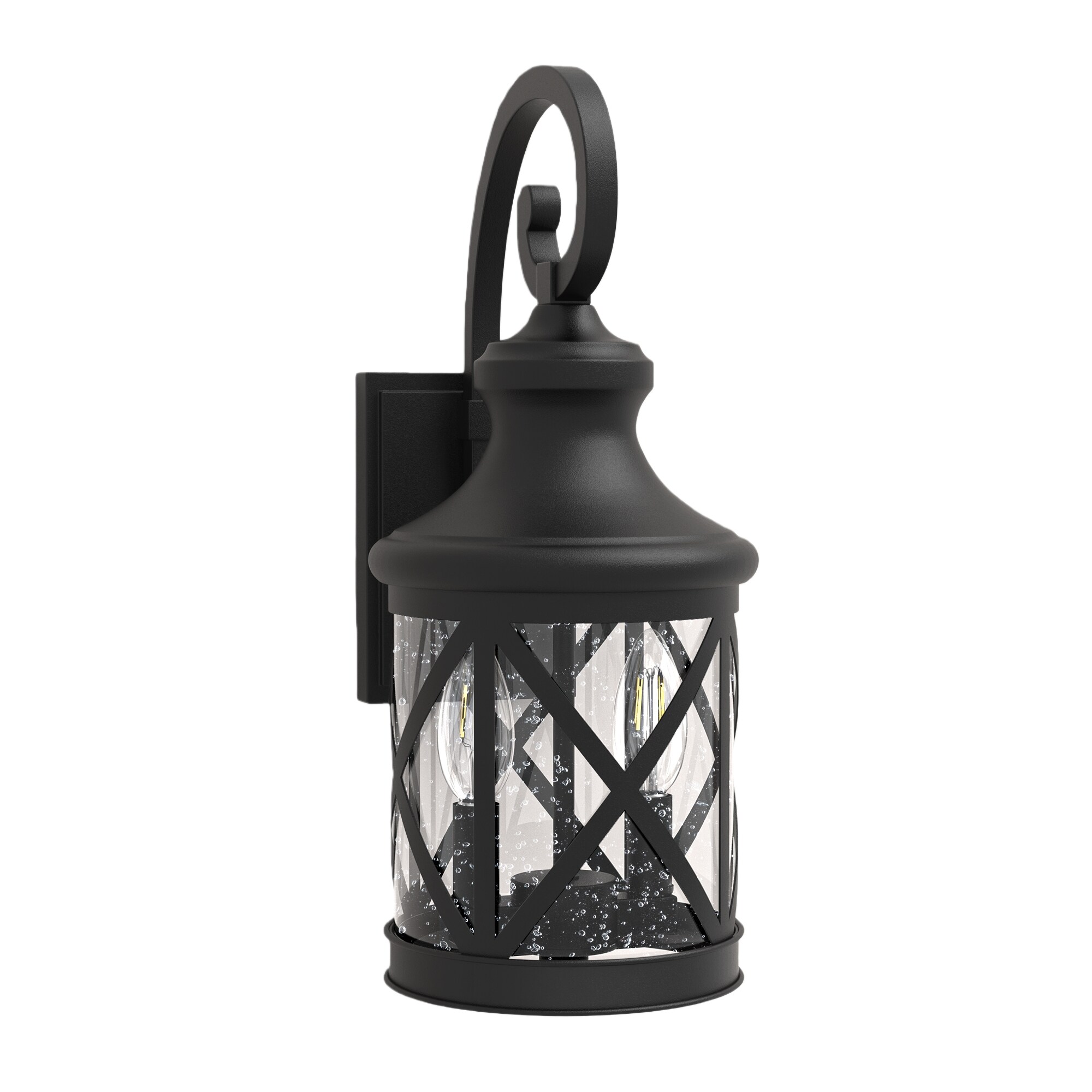 1-Light 13.39-in H Matte Black Outdoor Wall Light 7017-2BK at