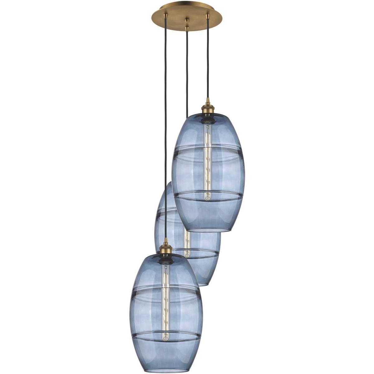 Innovations Lighting -  113B-3P-BB-G557-10BL Ballston Vaz Pendant Brushed Brass