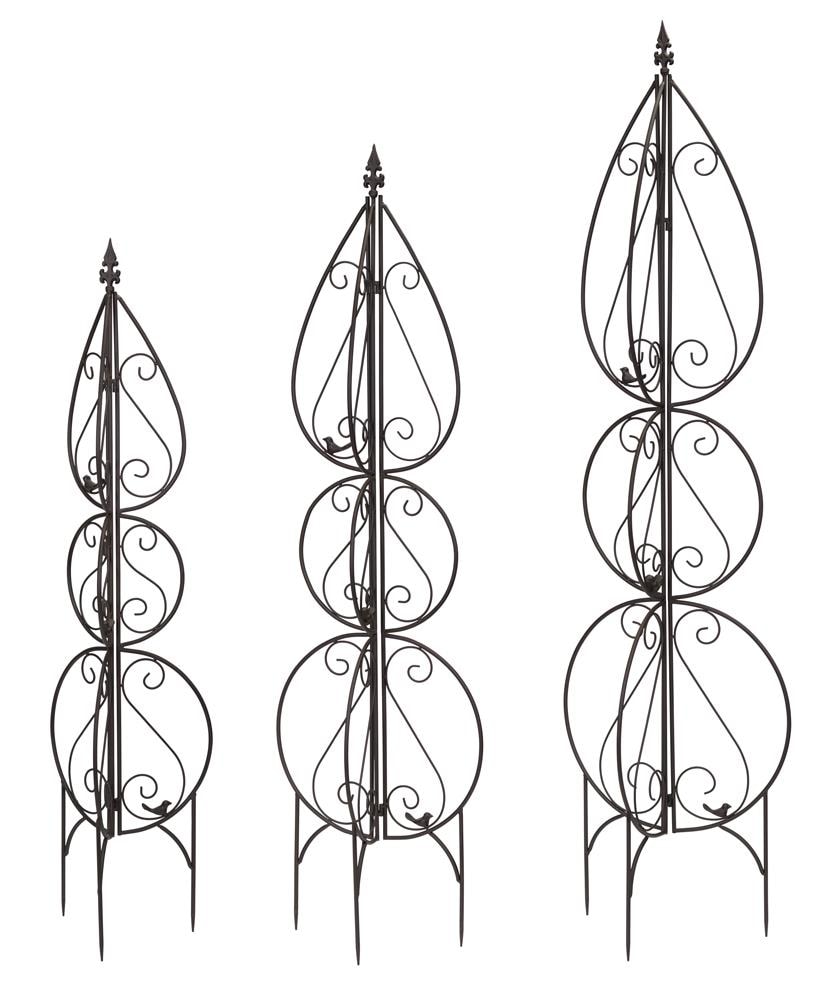 Melrose International 78694DS 18.5-in W x 66.5-in H Black Iron Garden Trellis