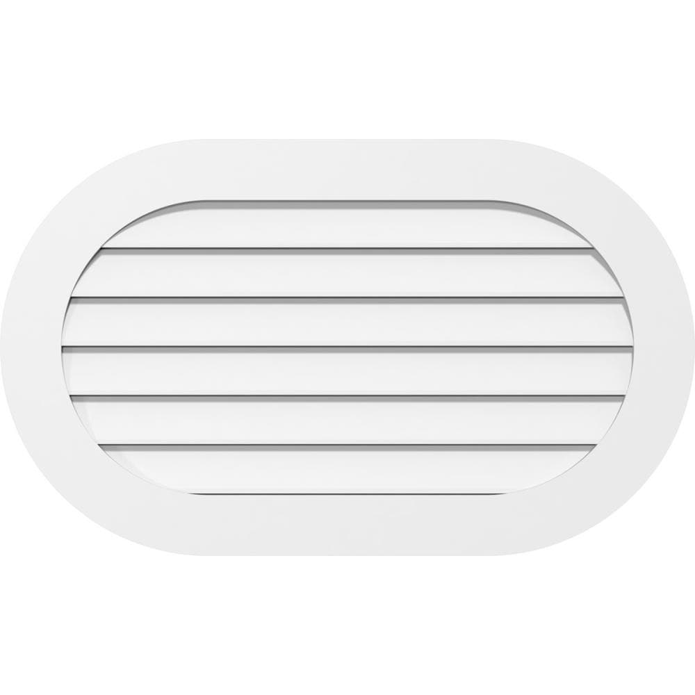 Ekena Millwork GVPRE16X1201SF 16-Inches x 12-Inches Off-white Oval PVC Gable Louver Vent