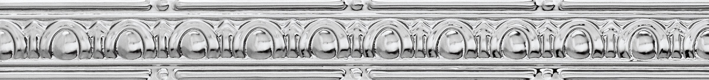 Armstrong Ceilings 5400810MAM Metallaire Small Eggs and Dart Cornice 48-in Aluminum Chrome Crown Trim