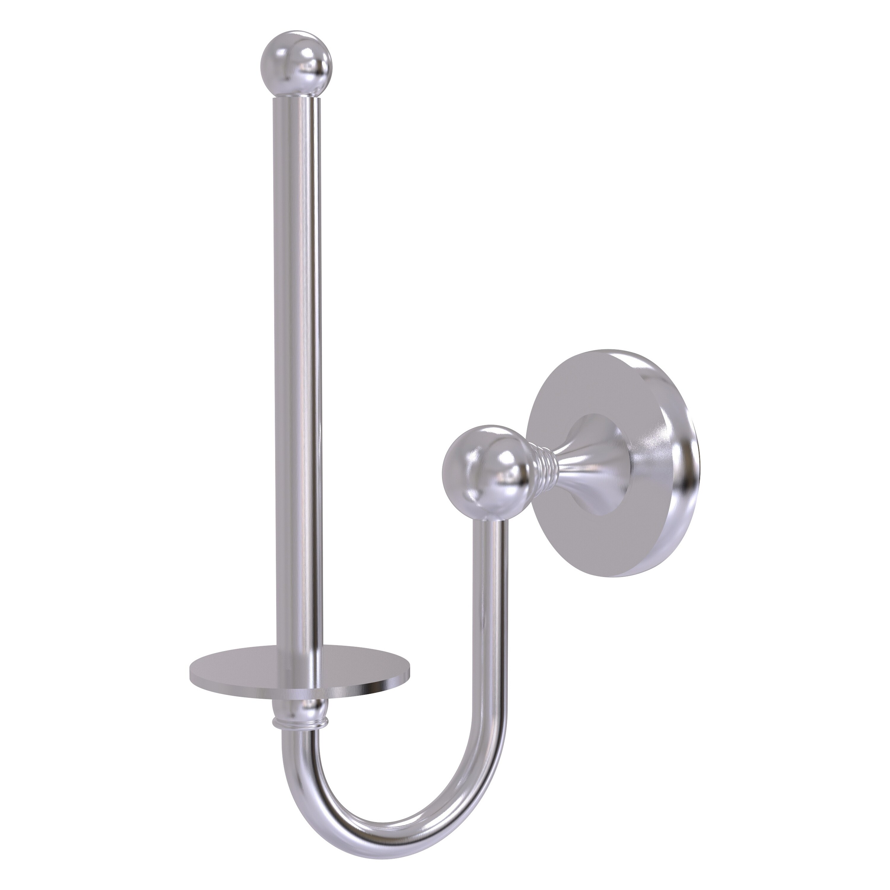 Allied Brass SL-24U-SCH Shadwell Satin Chrome Wall mount Single post Toilet Paper Holder 1 -Rolls with Storage