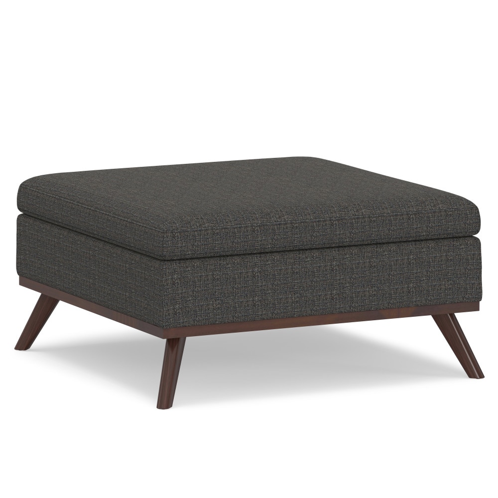 Owen Mid Century Ebony Square Storage Ottoman