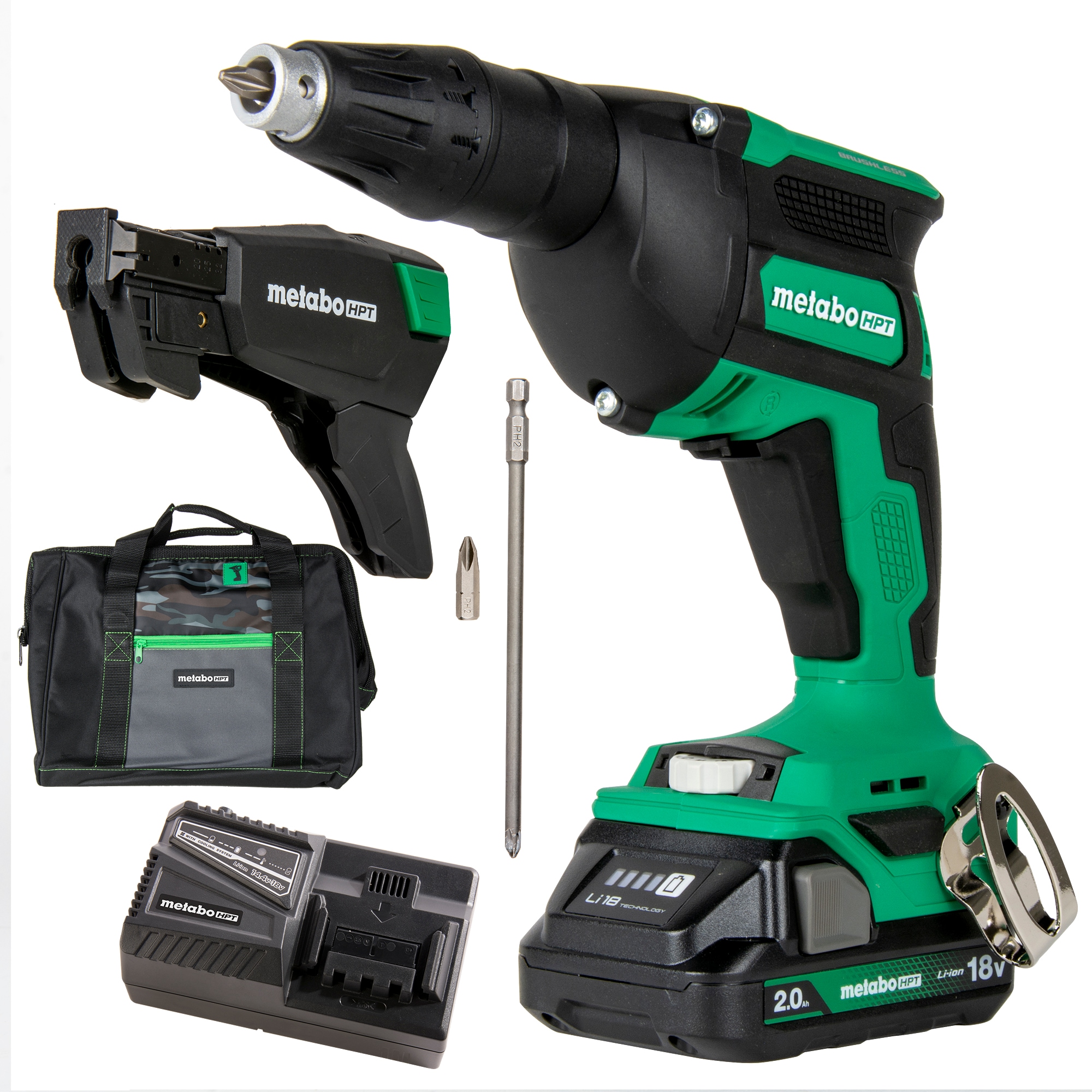 Metabo HPT 18-volt Lithium Ion (li-ion) Collated Fastener Brushless Screw Gun Kit W18DAQBM Sansujyuku sansujyuku.com