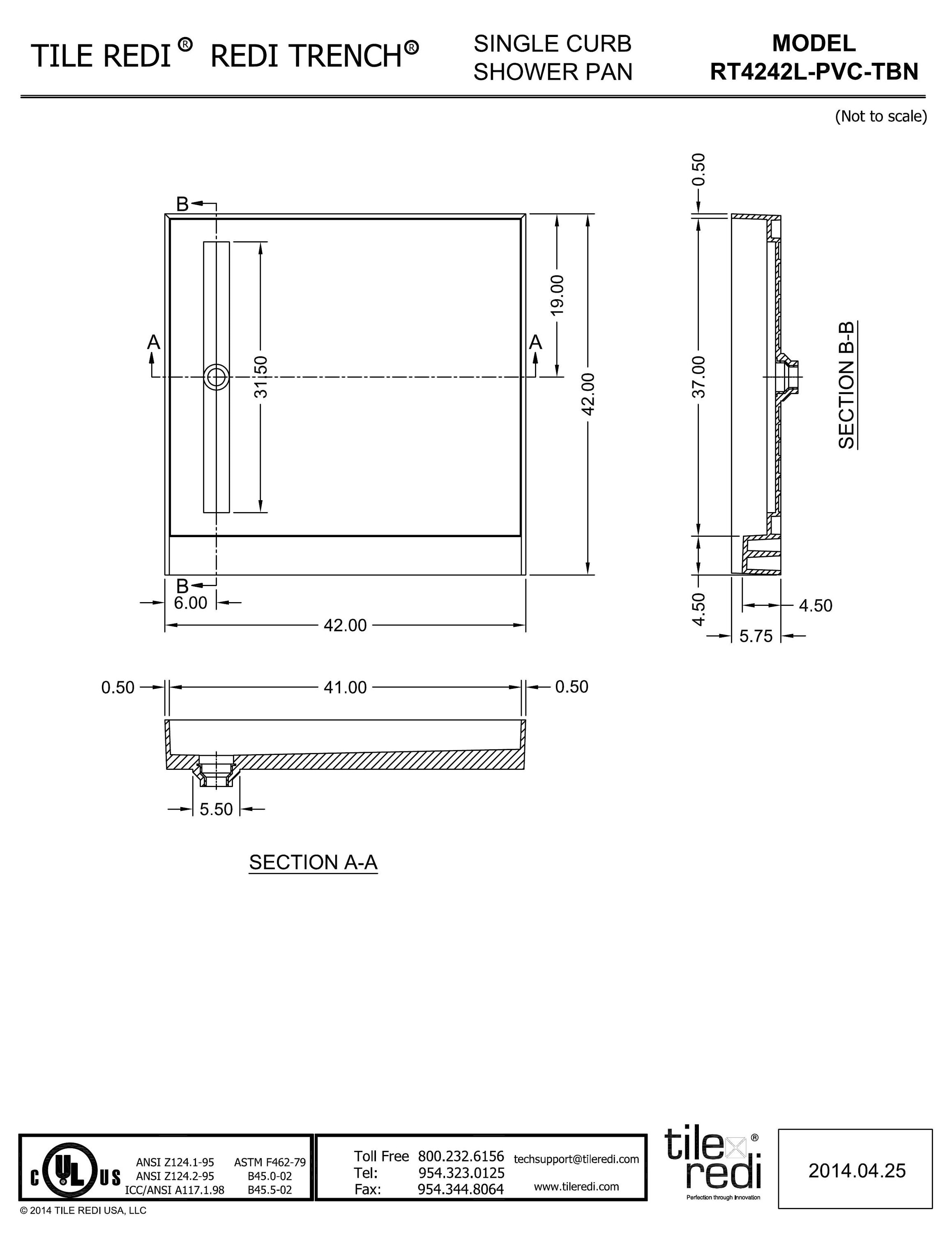 Tile Redi RT4242L-PVC-TBN Shower-Floors - View #8