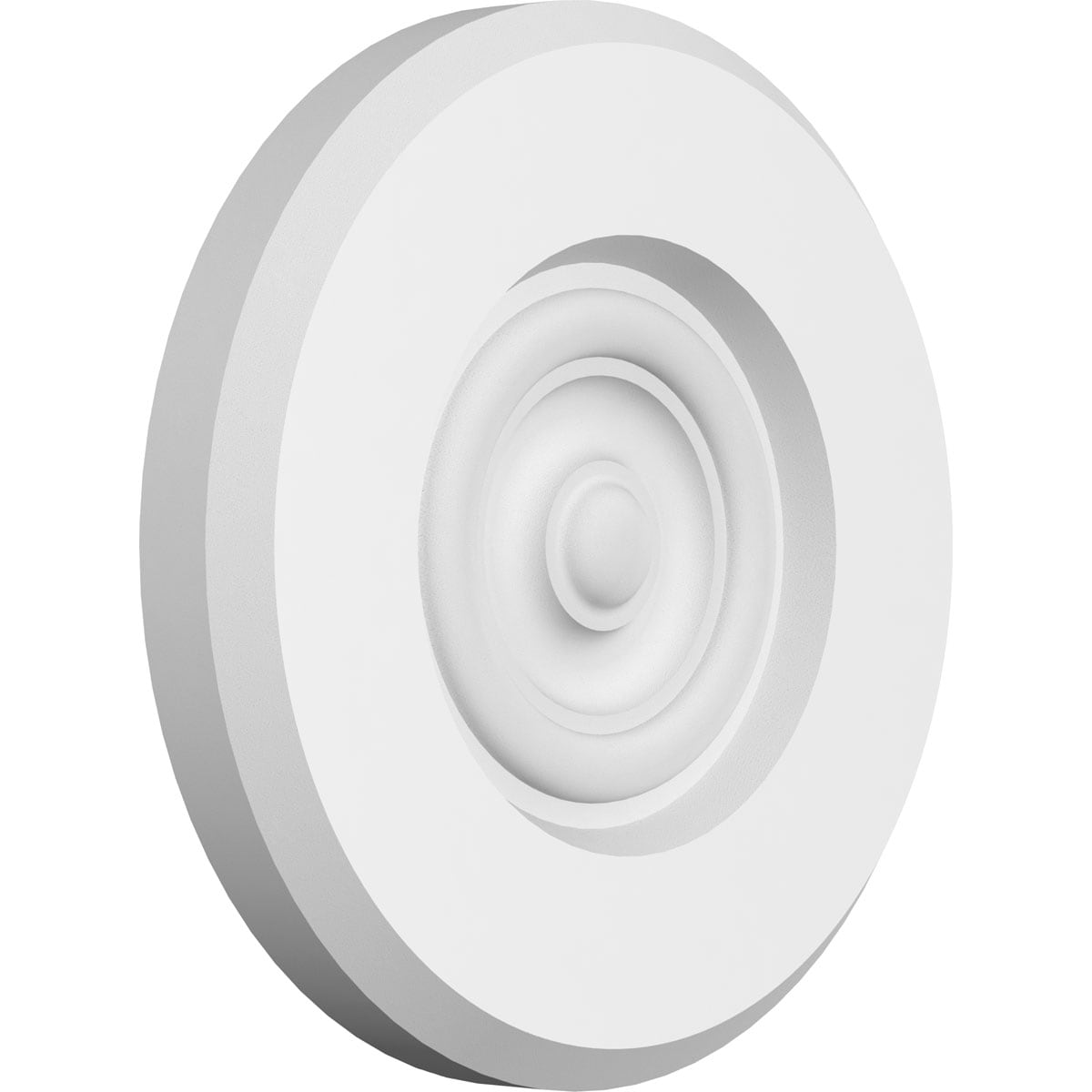Ekena Millwork ROSP060X060X075GRY03 Standard Grayson Bullseye with Beveled Edge Bullseye 6-in x 6-in Round Unfinished PVC Rosette