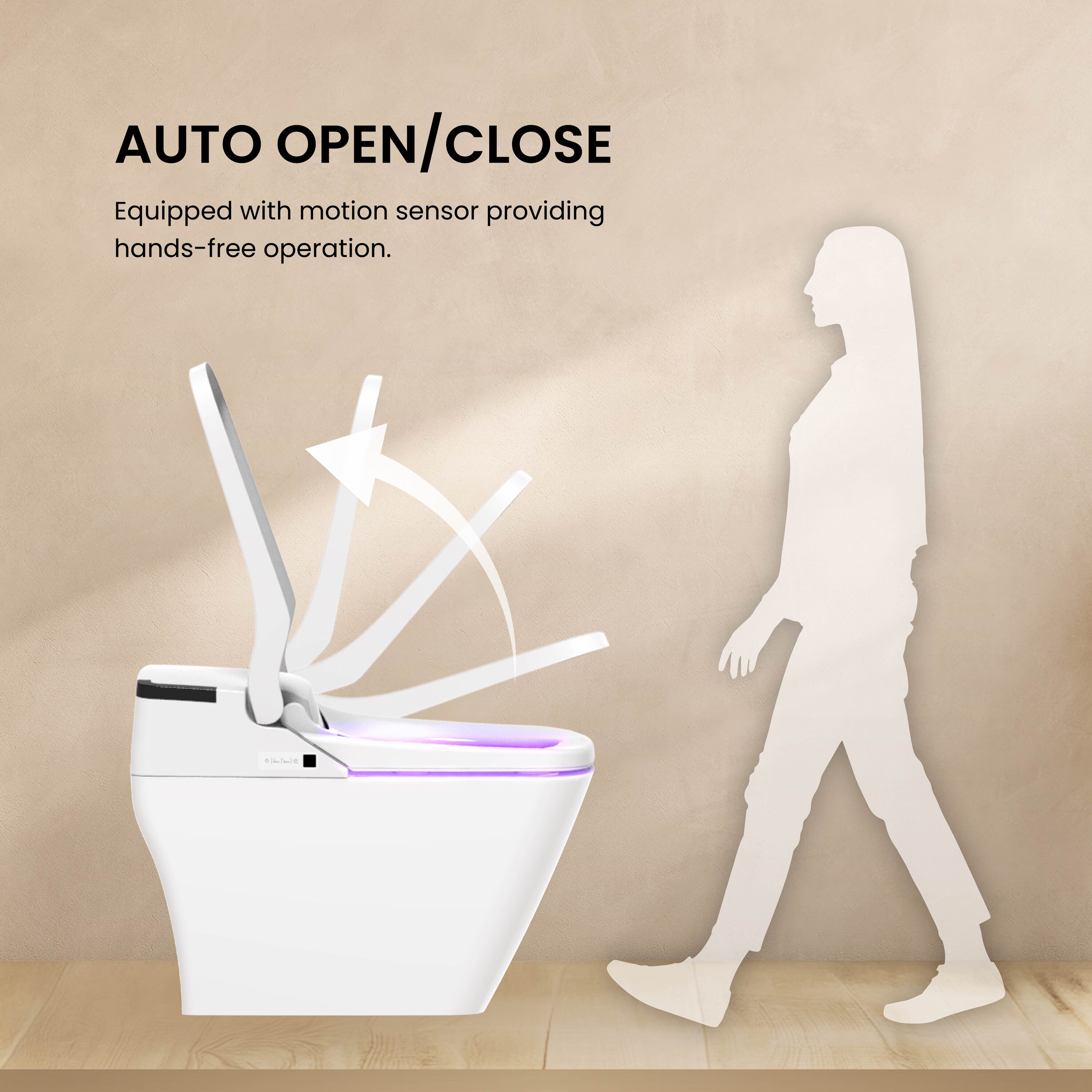 White Smart Bidet Toilet with Heated Seat and Auto Flush