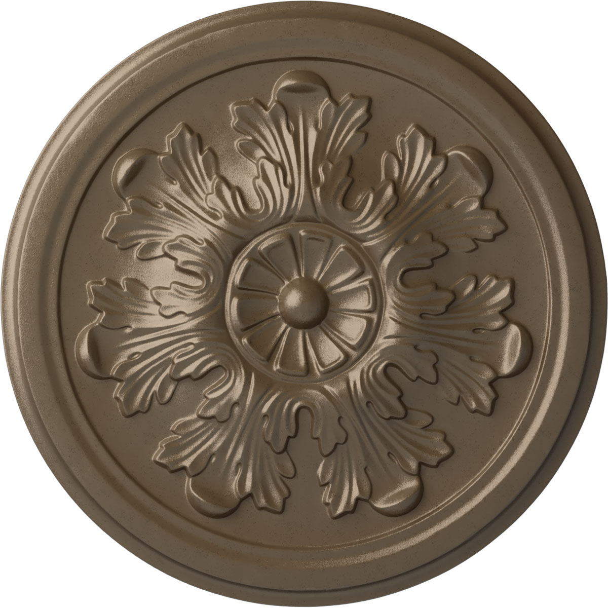 Ekena Millwork CM12LEWSS Legacy Acanthus 12.75-in W x 12.75-in L Painted Warm Silver Polyurethane Whole Ceiling Medallion