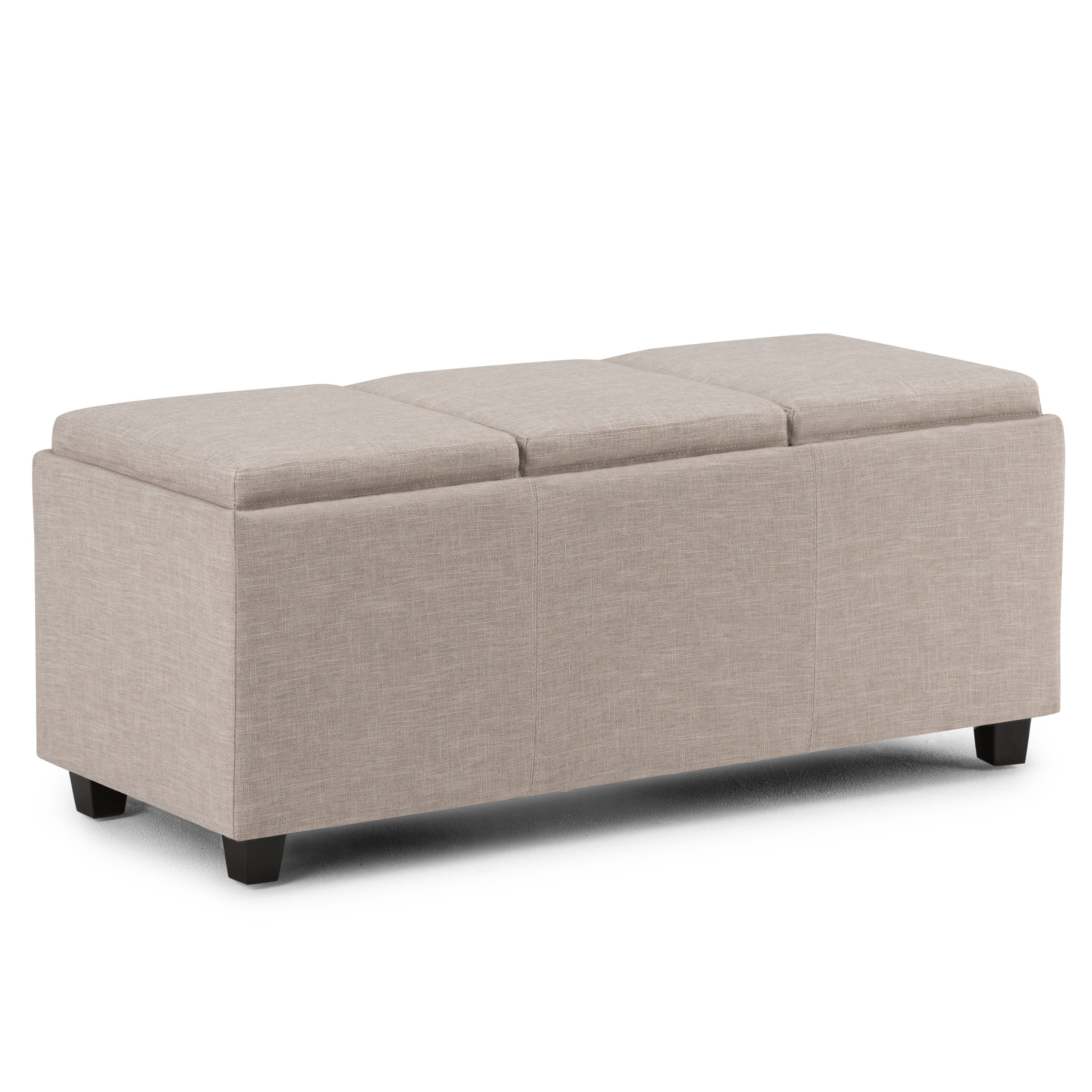 Simpli Home Avalon Modern Natural Storage Ottoman in the Ottomans & Poufs  department at