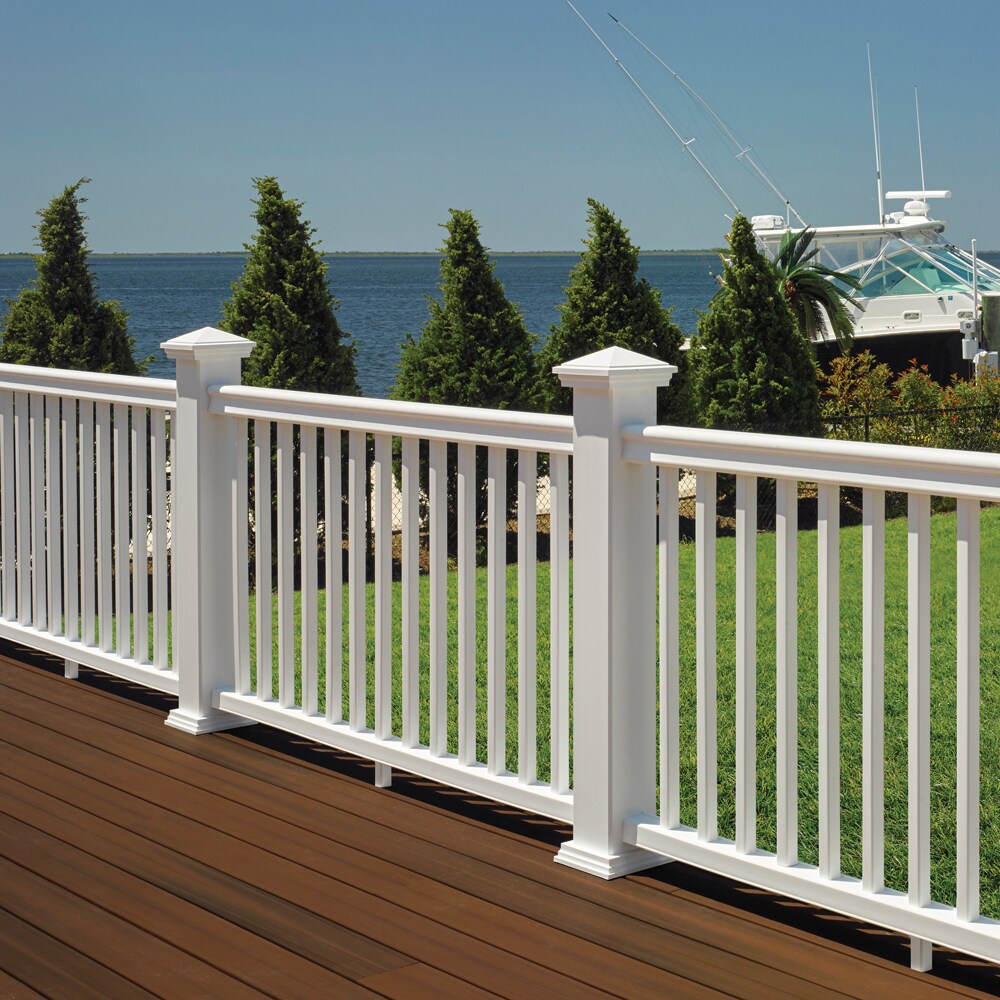 Fiberon 5-in x 5-in Tranquil White PVC Deck Post Cap in the Deck Post ...