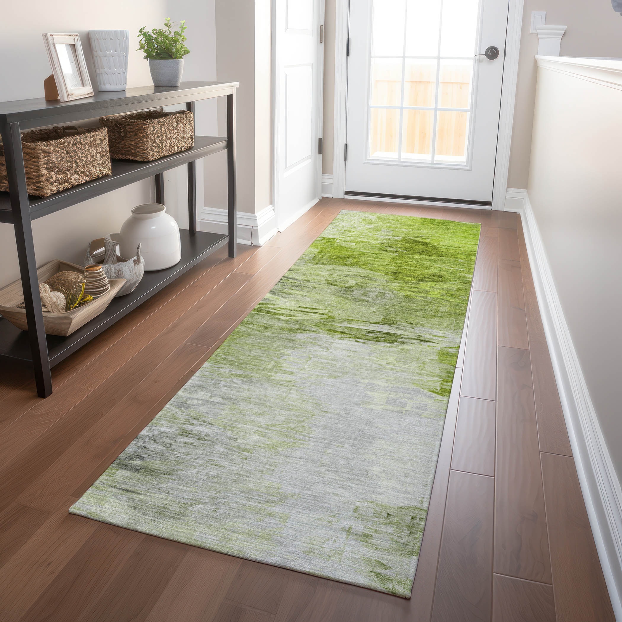 Addison Rugs ACN595AL2X8 Chantille ACN595AL 2 x 7 (ft) Polyester Aloe Rectangular Indoor/Outdoor Abstract Machine washable Runner rug