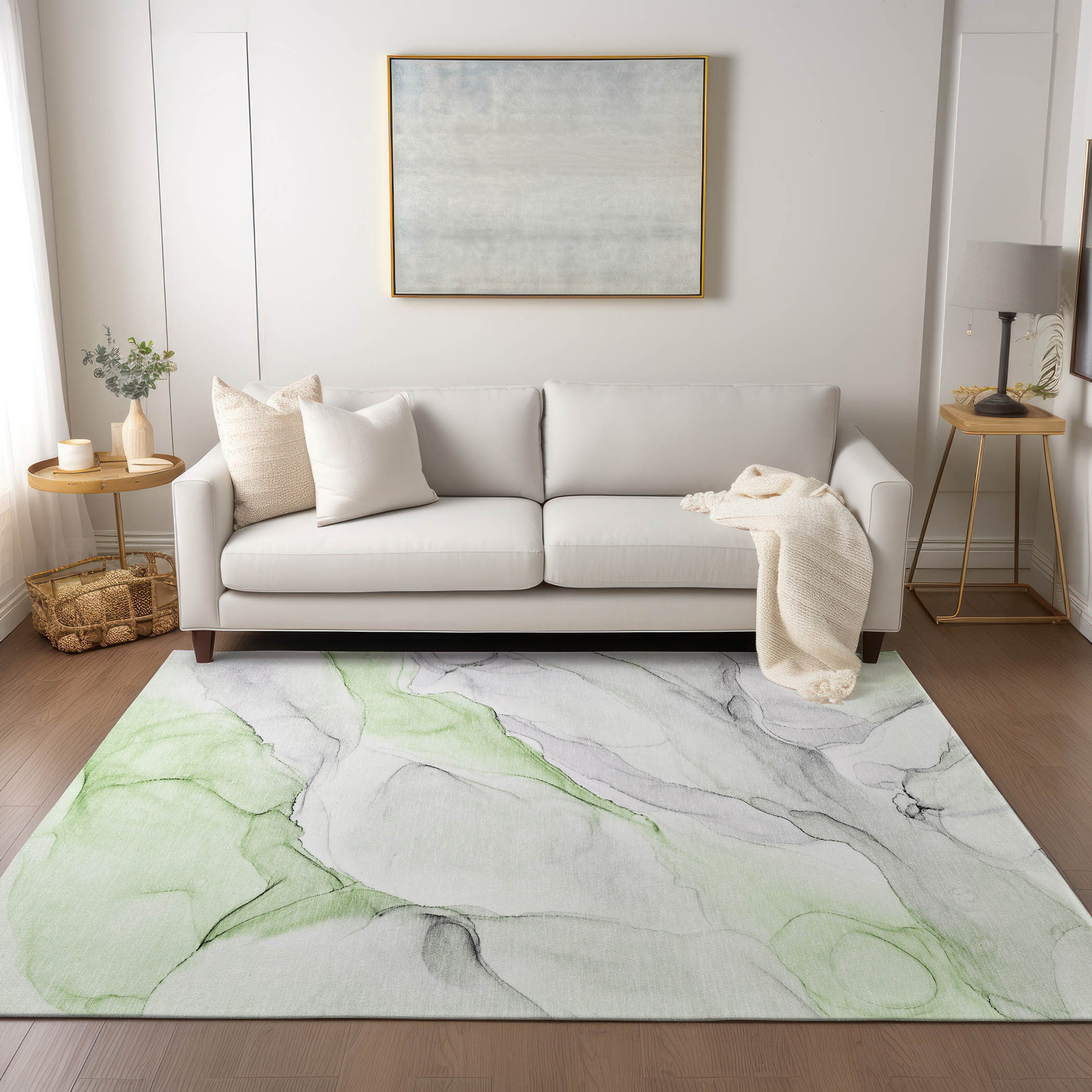 Addison Rugs ACN515GE5X8 Chantille ACN515GE 5 x 7 (ft) Polyester Green Rectangular Indoor/Outdoor Geometric Machine washable Area rug