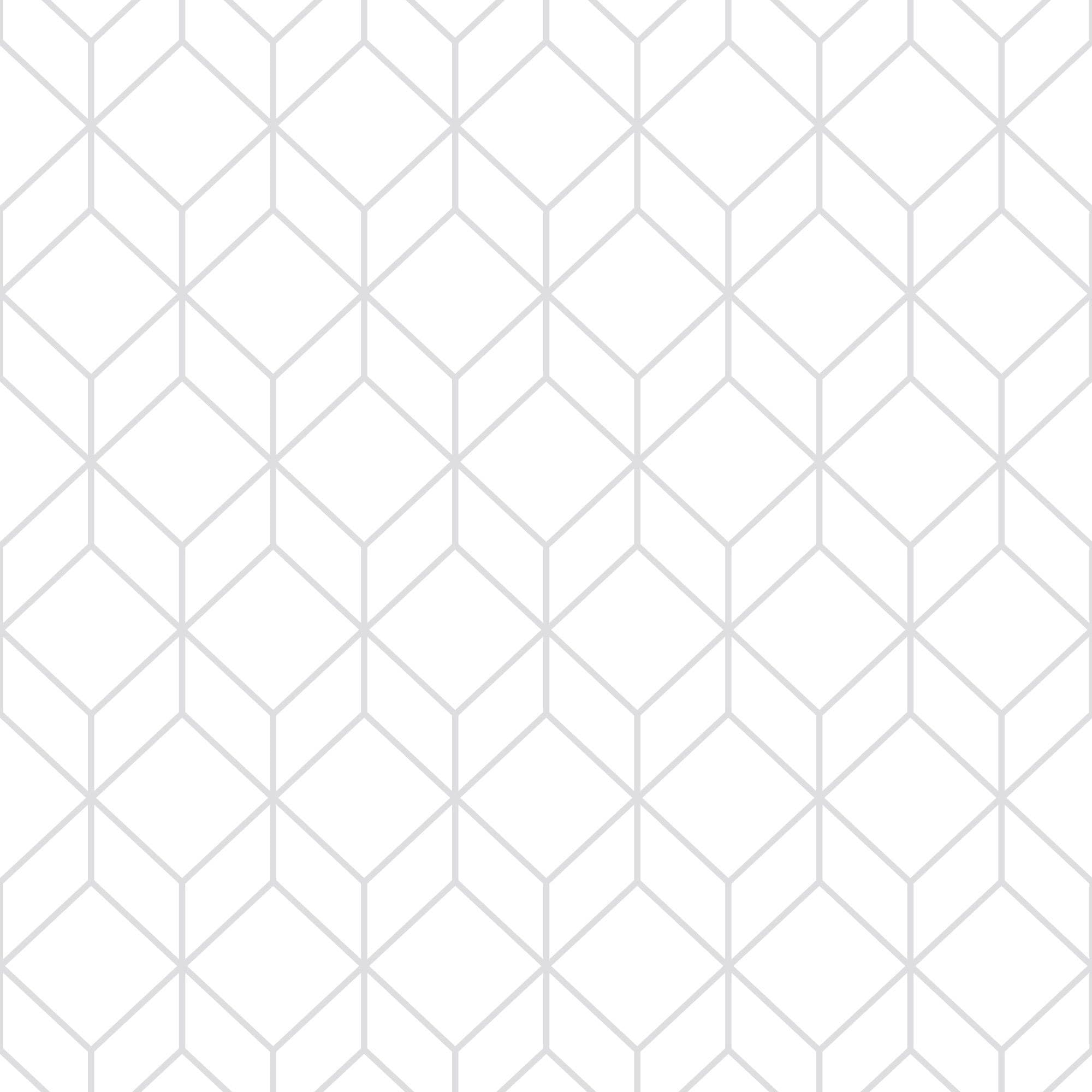 Graham & Brown 104121 Empress 56.0-Sq. Feet White/Silver Vinyl Textured Geometric Unpasted Wallpaper