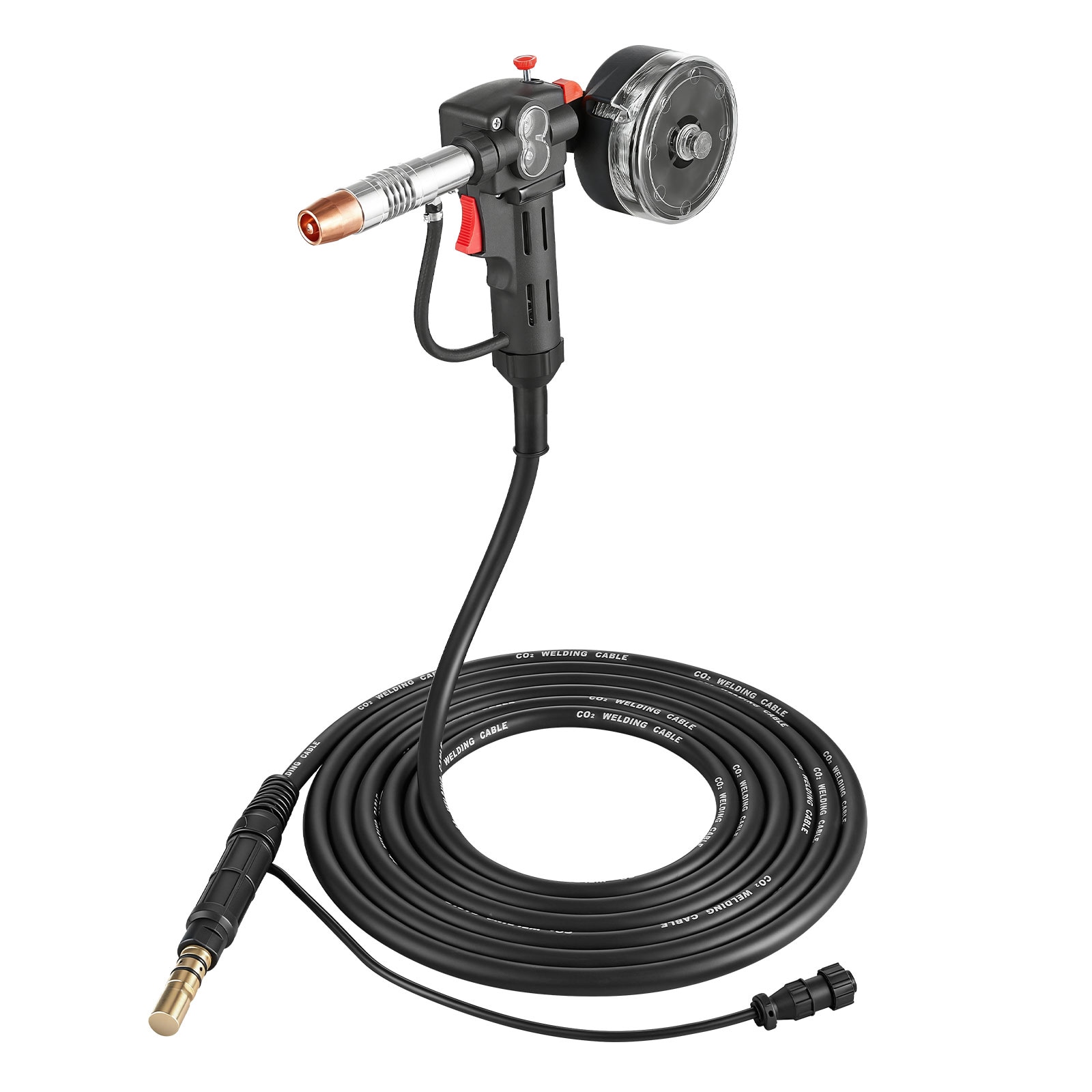 VEVOR 150Amp Spool Gun with 20FT Cable Replacement for Miller Spoolmate 150 - with 11PCS Mig Welding Contact Tips ER4043 0.035in Aluminum Mig Welding Wire and Toolbox