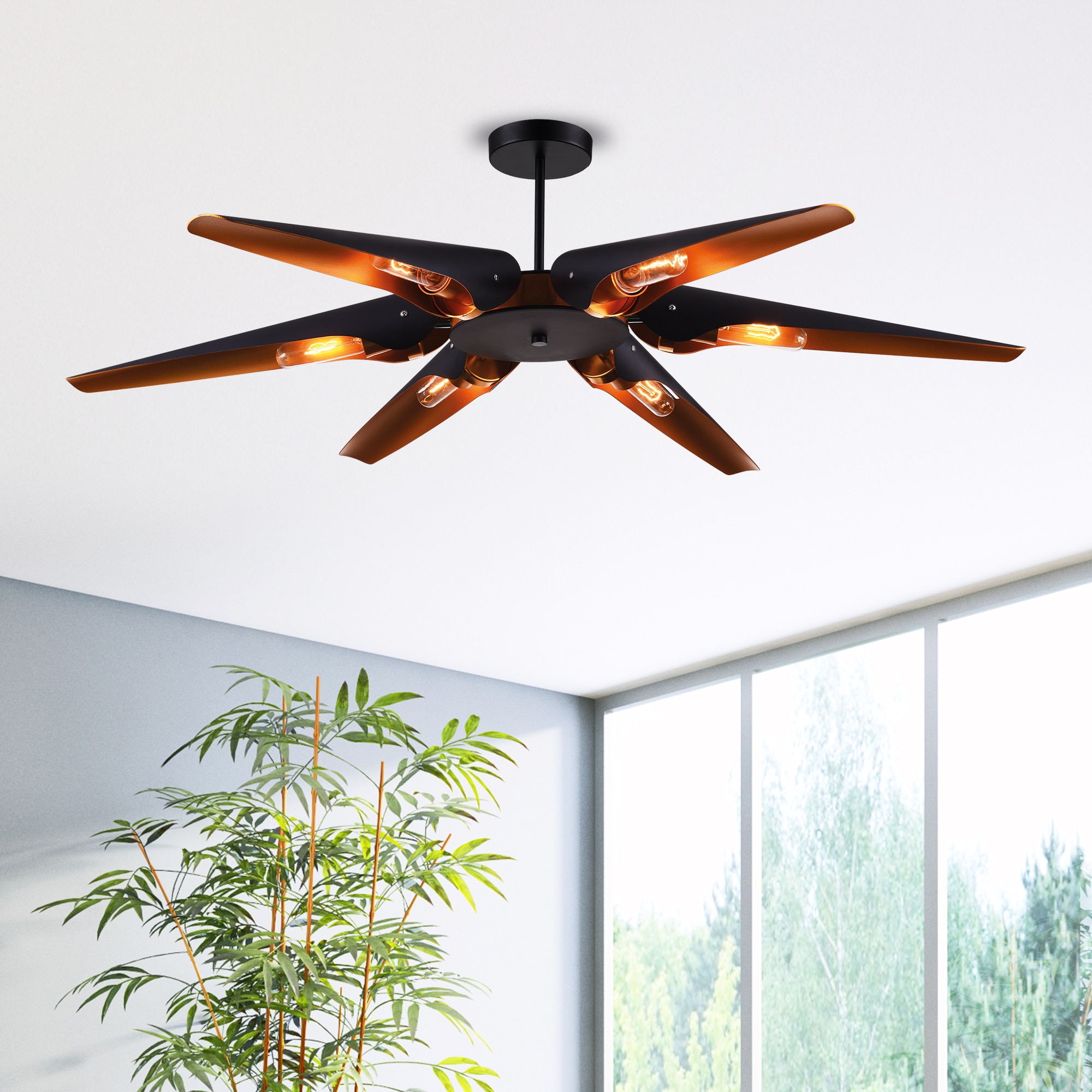 CWI Lighting 1019P43-6-143 Amar 6 -Light Matte Black Transitional For Use in Bathrooms, Bedrooms, Dining Rooms, Foyers, Kitchens, Living Rooms Chandelier