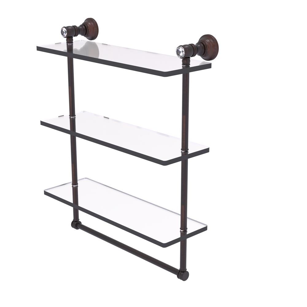 Allied Brass CC-5-16-TB-VB Carolina Crystal Venetian Bronze 3 -Tier Wall mount Bathroom Shelf ( 16-in x 19.7-in x 5-in )