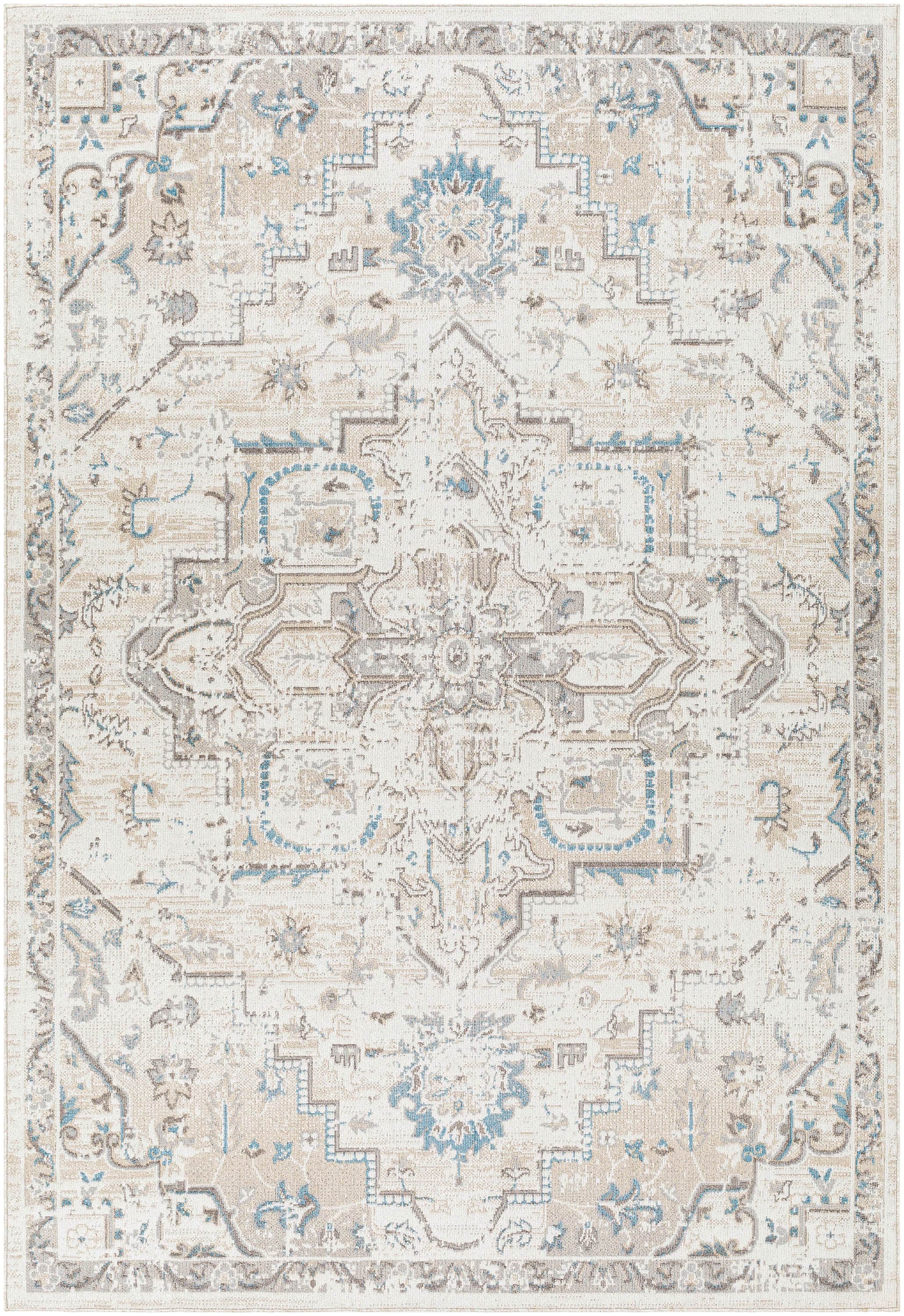 Artistic Weavers LVR2305-71010 Lavadora 8 X 10 Grey Indoor Medallion Oriental Machine Washable Area Rug