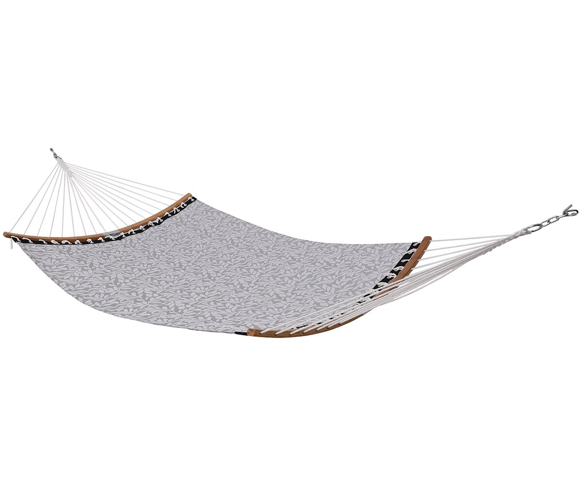 11 ft. Gray Textile Hammock with Folding Spreader Bar - Holds 2 Adults ...