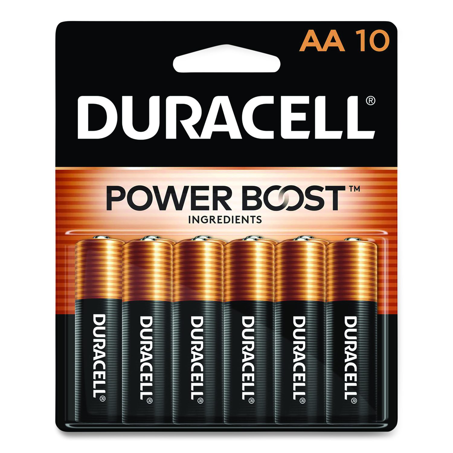 Duracell POWER BOOST Coppertop Alkaline AA Batteries 10/Pack #MN1500B10Z