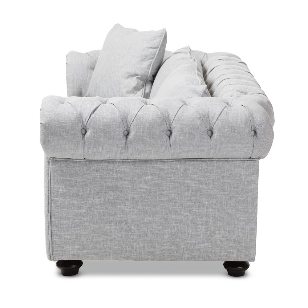 Baxton Studio Alaise 66-in Modern Grey Polyester/Blend 2-seater ...