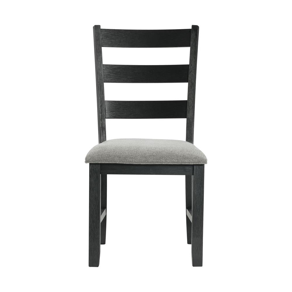 Gray and Black Drop Leaf Dining Table Set with Upholstered Chairs
