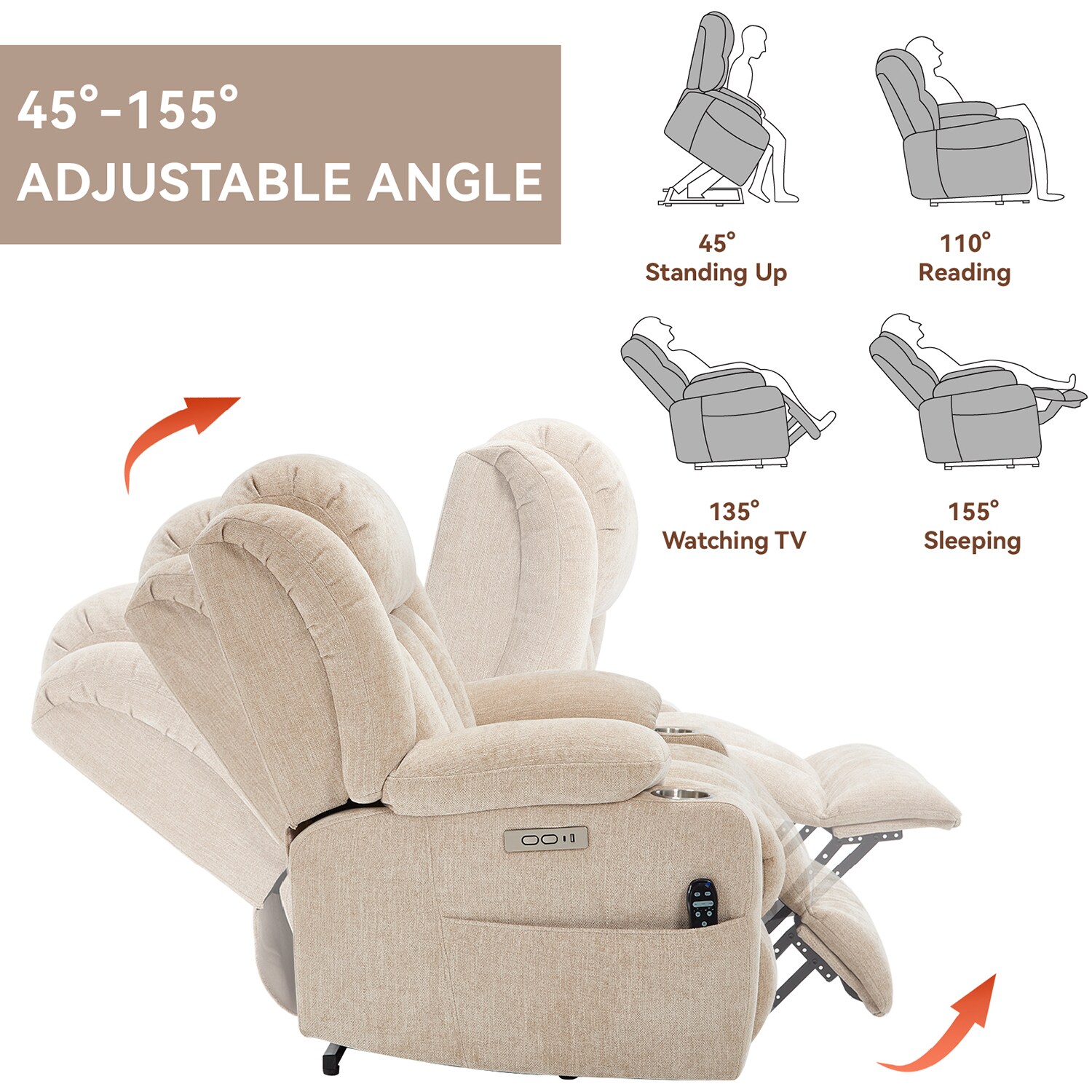 GZMR QN-8027-BR recliners - View #6