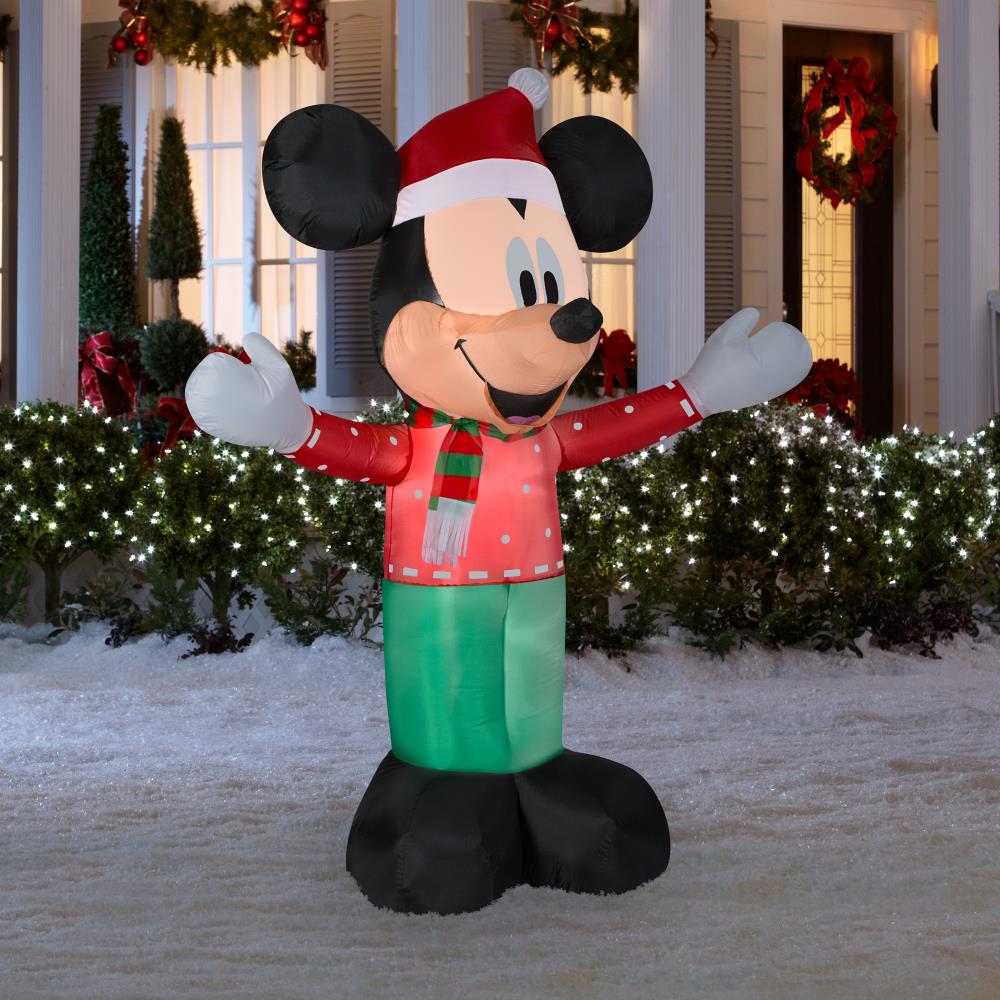 Disney Mickey 6-ft Lighted Mickey Mouse Christmas Inflatable At Lowes.com