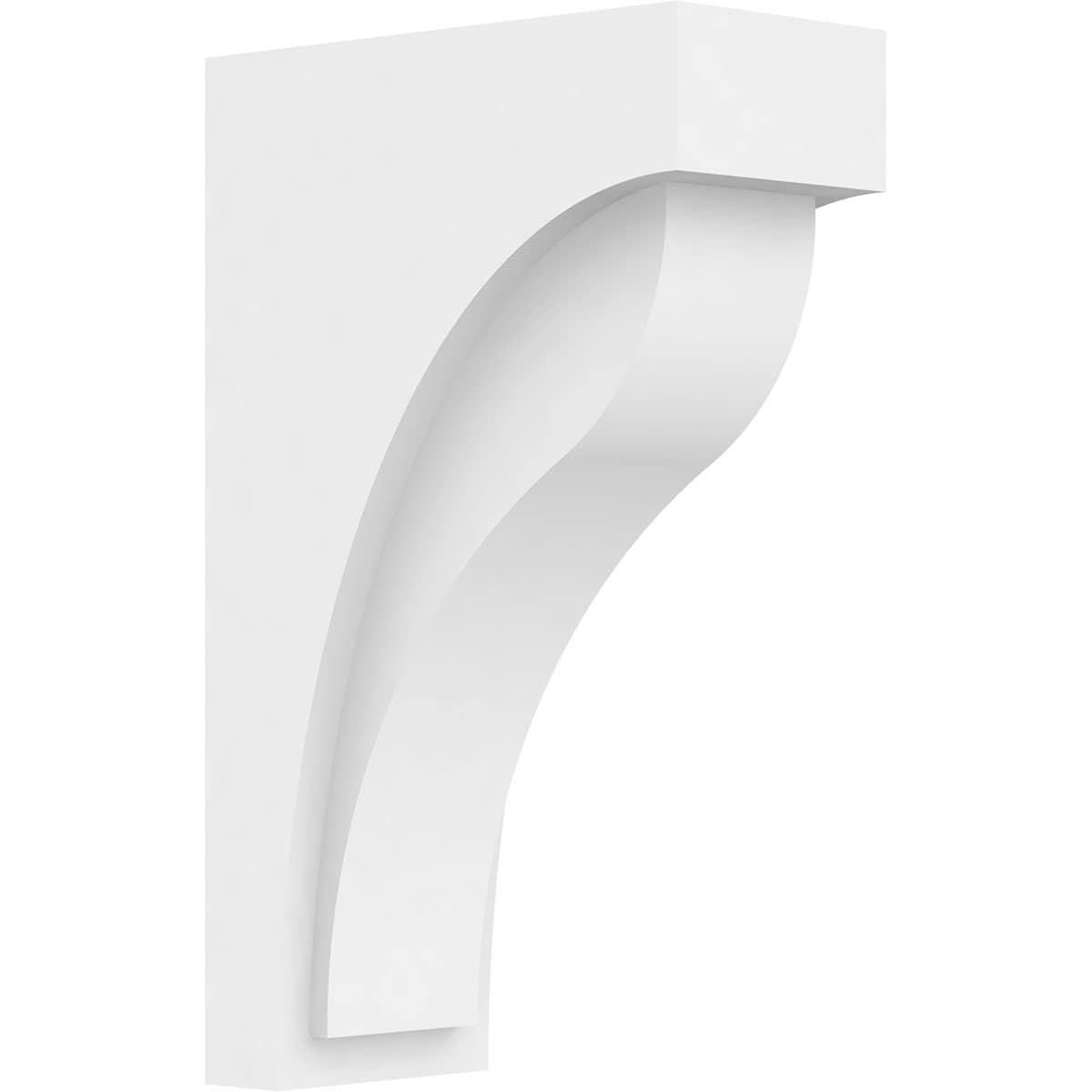 Ekena Millwork CORP04X07X12HEL 3-1/2-in x 7-in x 11-5/8-in Standard Helena Unfinished White PVC Paintable Corbel