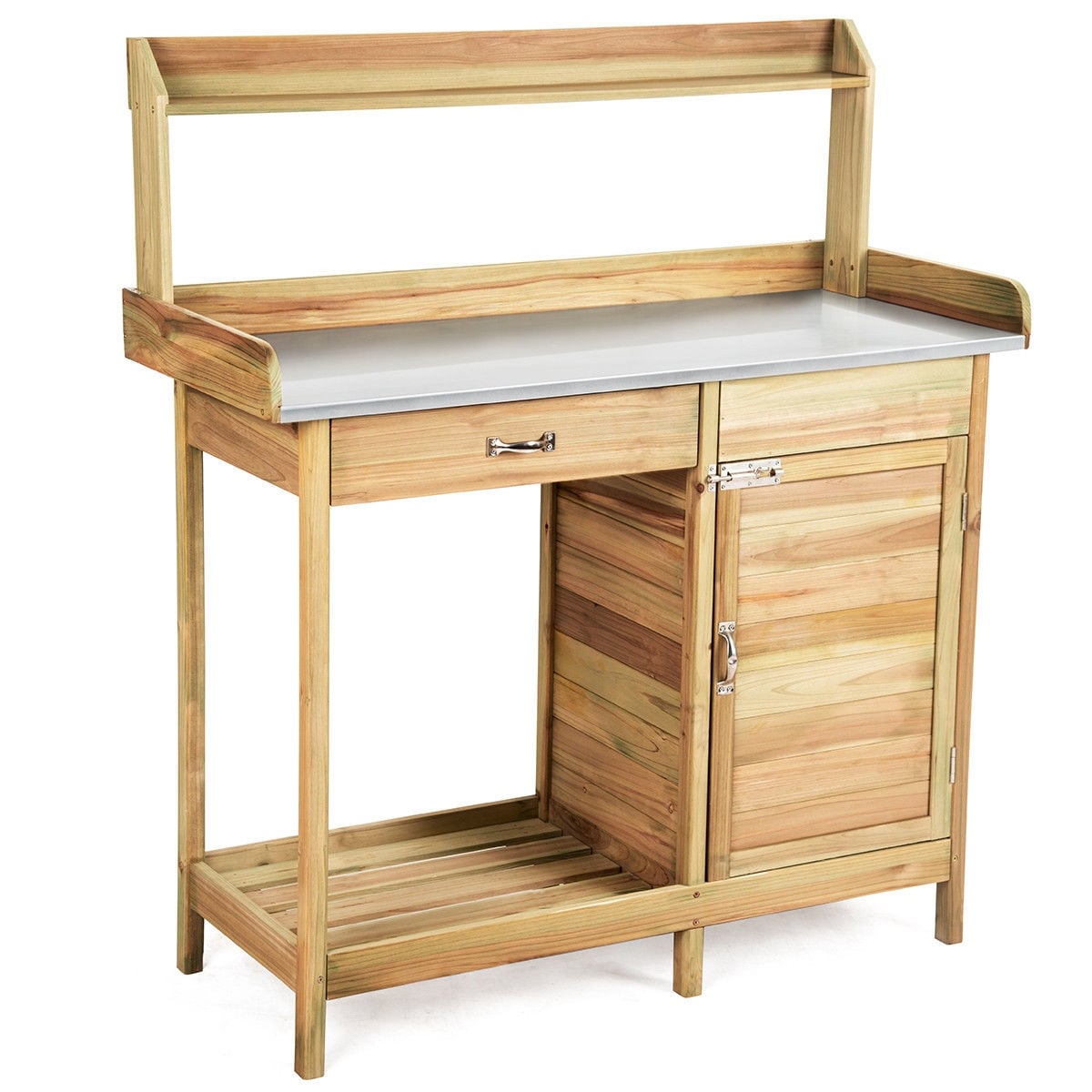 Ayelon GD35GT55 Potting Benches Tables 44-in x 49.5-in x 18-in Brown Potting Bench