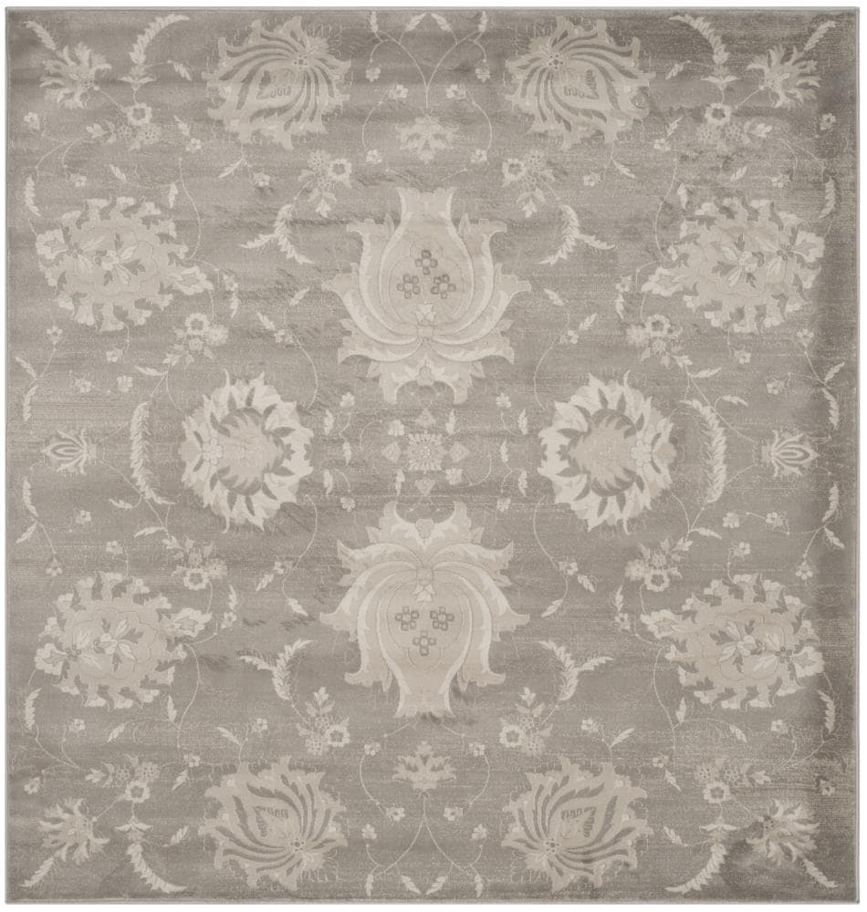 Safavieh VTG579K-7SQ Vintage Fata 7 x 7 (ft) Loomed Polypropylene Gray/Ivory Square Indoor Distressed/Overdyed Vintage Area rug