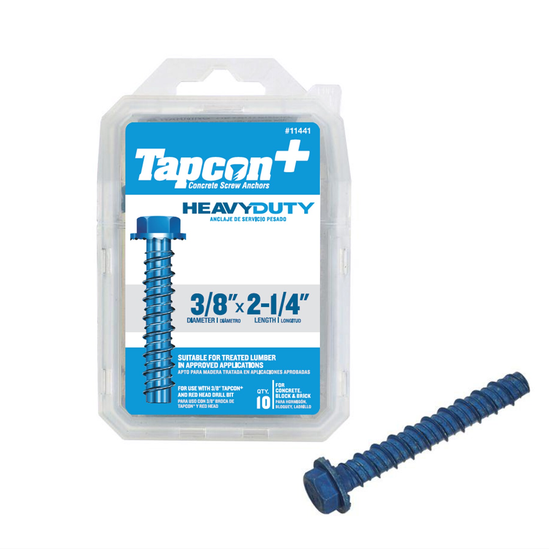 250 1/4"x3-1/4" Concrete/Masonry Screw Anchors Tapcon 