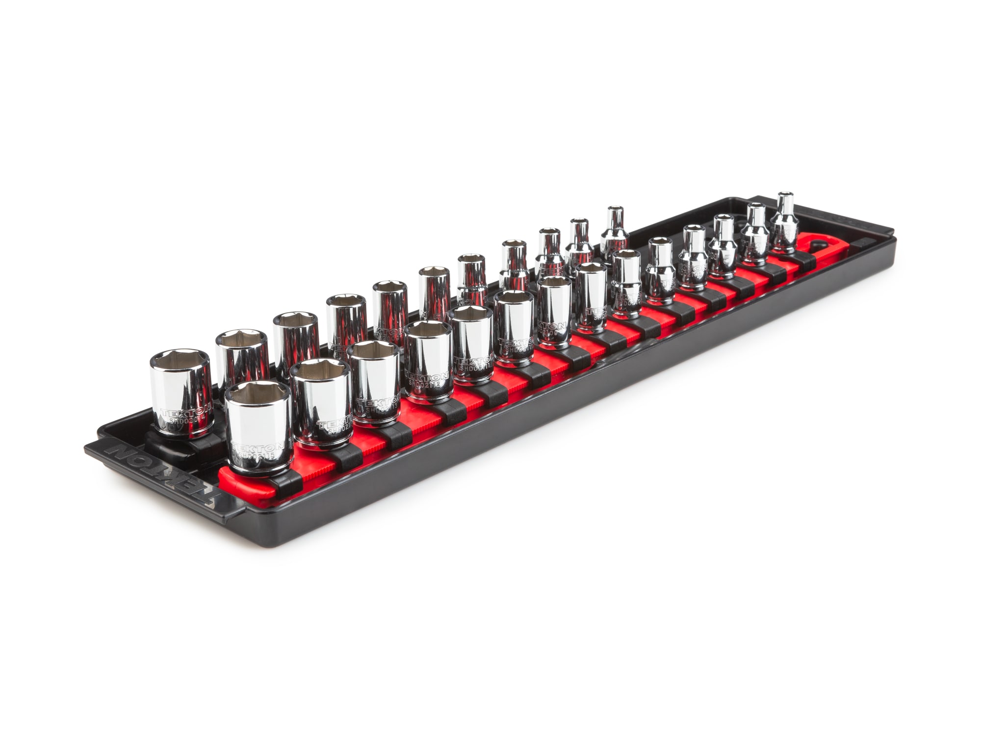 TEKTON SHD90206 1/4-in Drive Standard (SAE) and Metric Shallow Socket Set (25-Pieces)