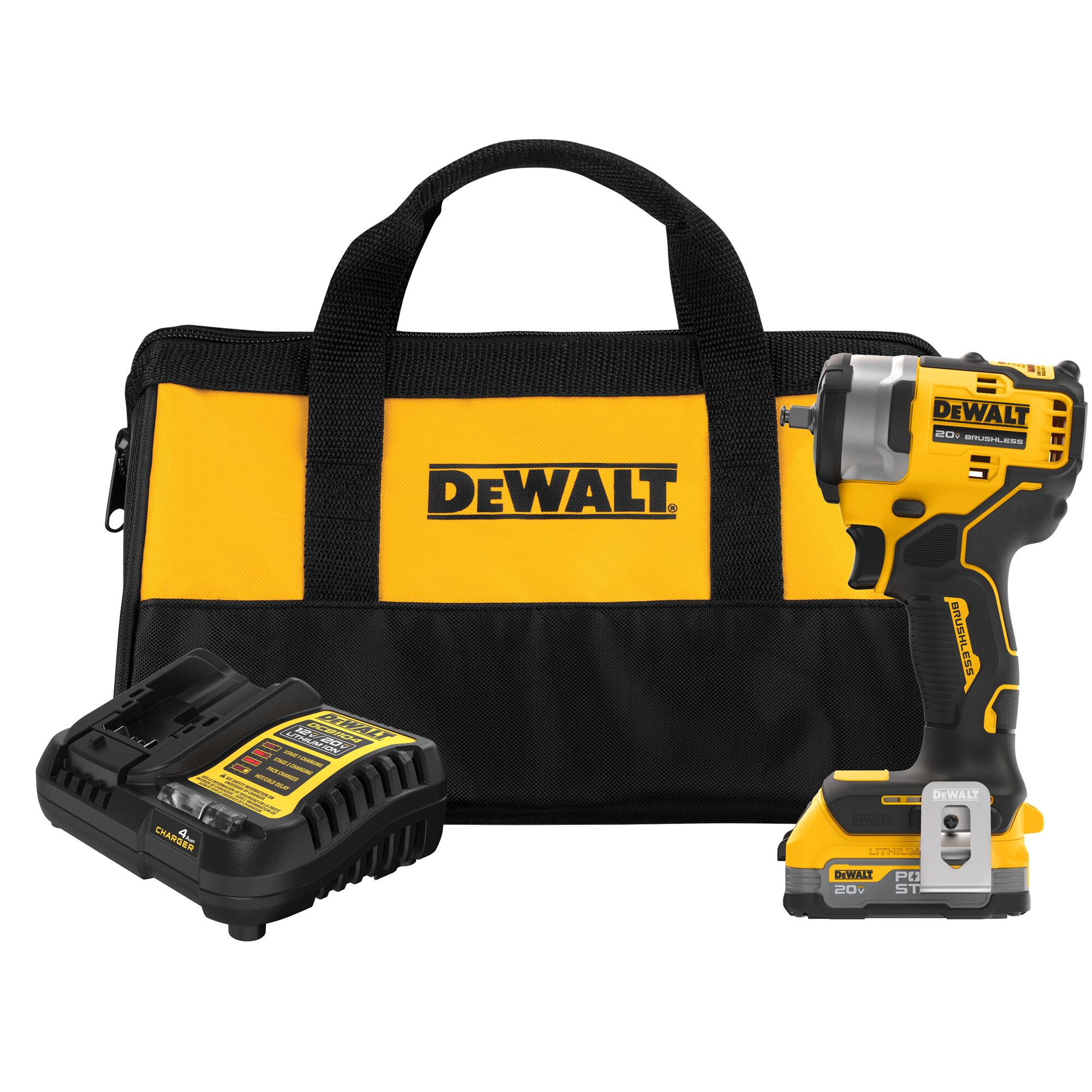 DEWALT DCF913E1 POWERSTACK 20-volt Max Variable Speed Brushless 3/8-in square Drive Corded Impact Wrench ( Battery Included )