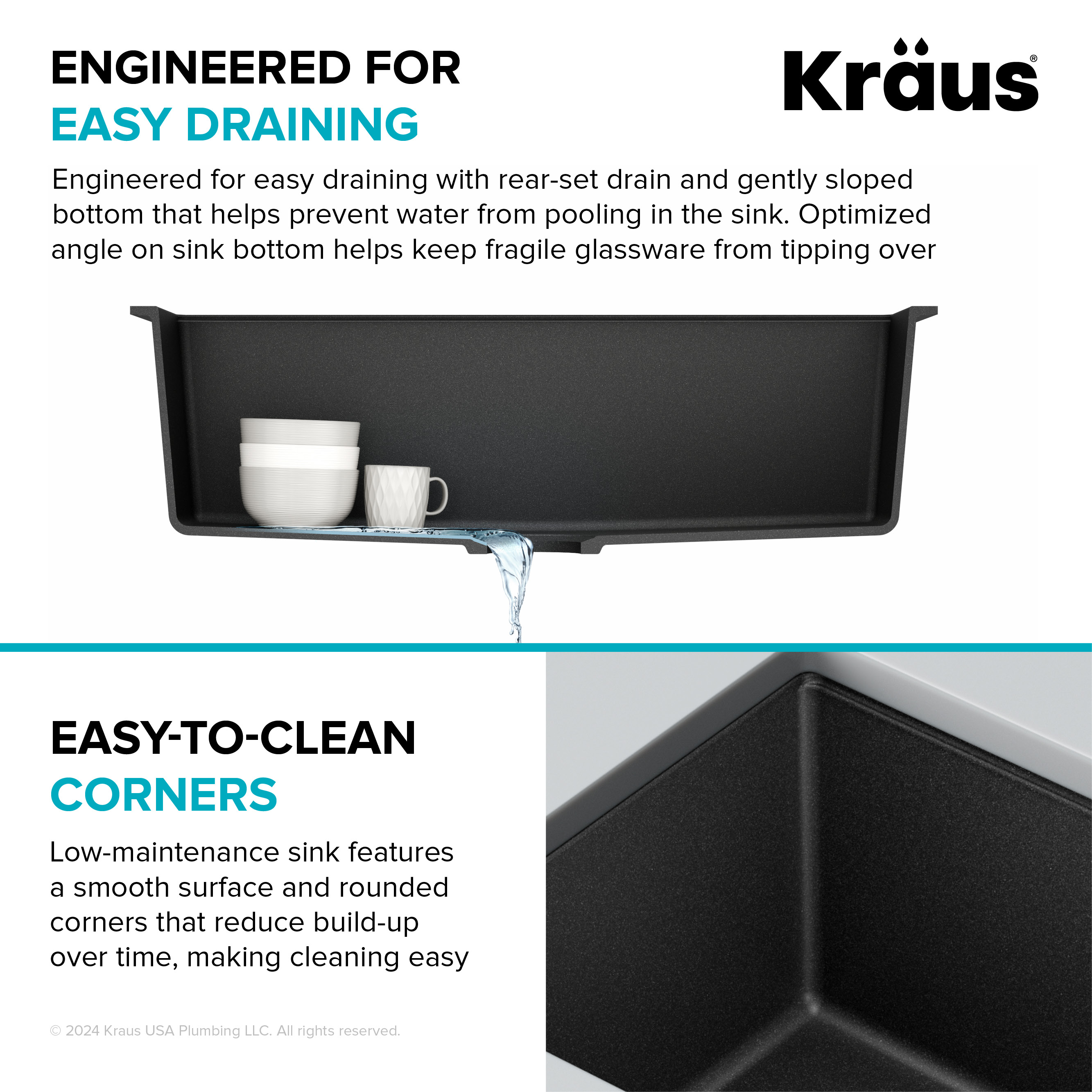 31 Inch Undermount Single Bowl Black Granite Kitchen Sink