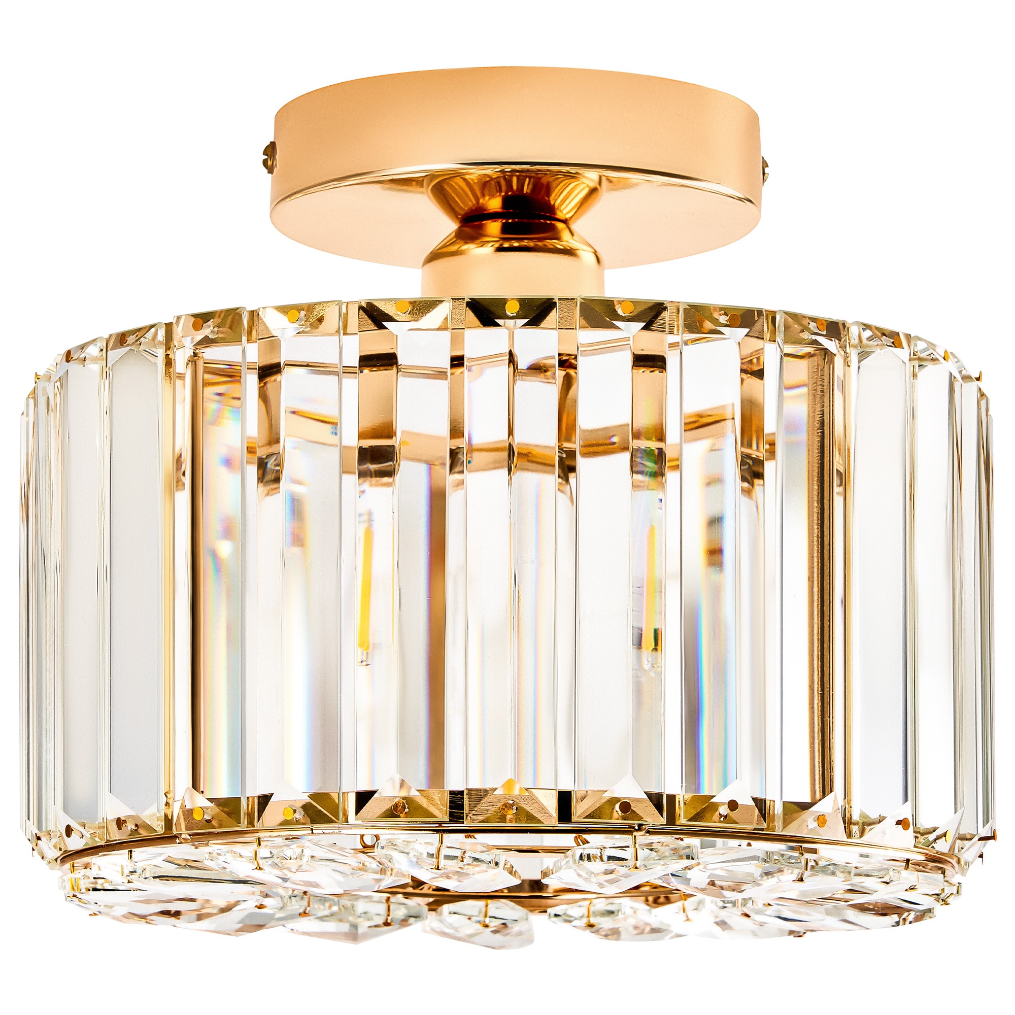 CO-Z CRL-15M1-GD 1 -Light 9.3-in Brushed Gold Semi Flush Mount Light