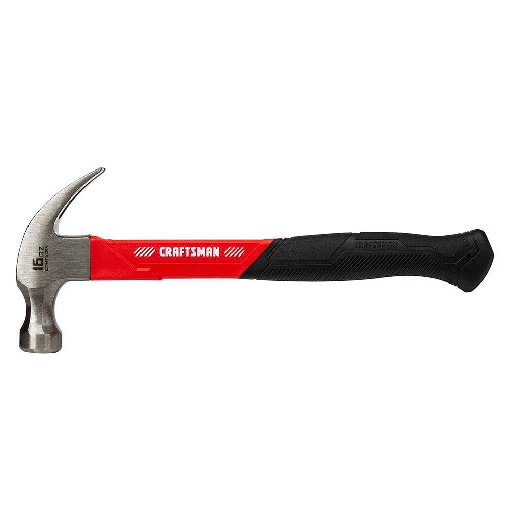 CRAFTSMAN 16-oz Smooth Face Steel Head Fiberglass Claw Hammer in