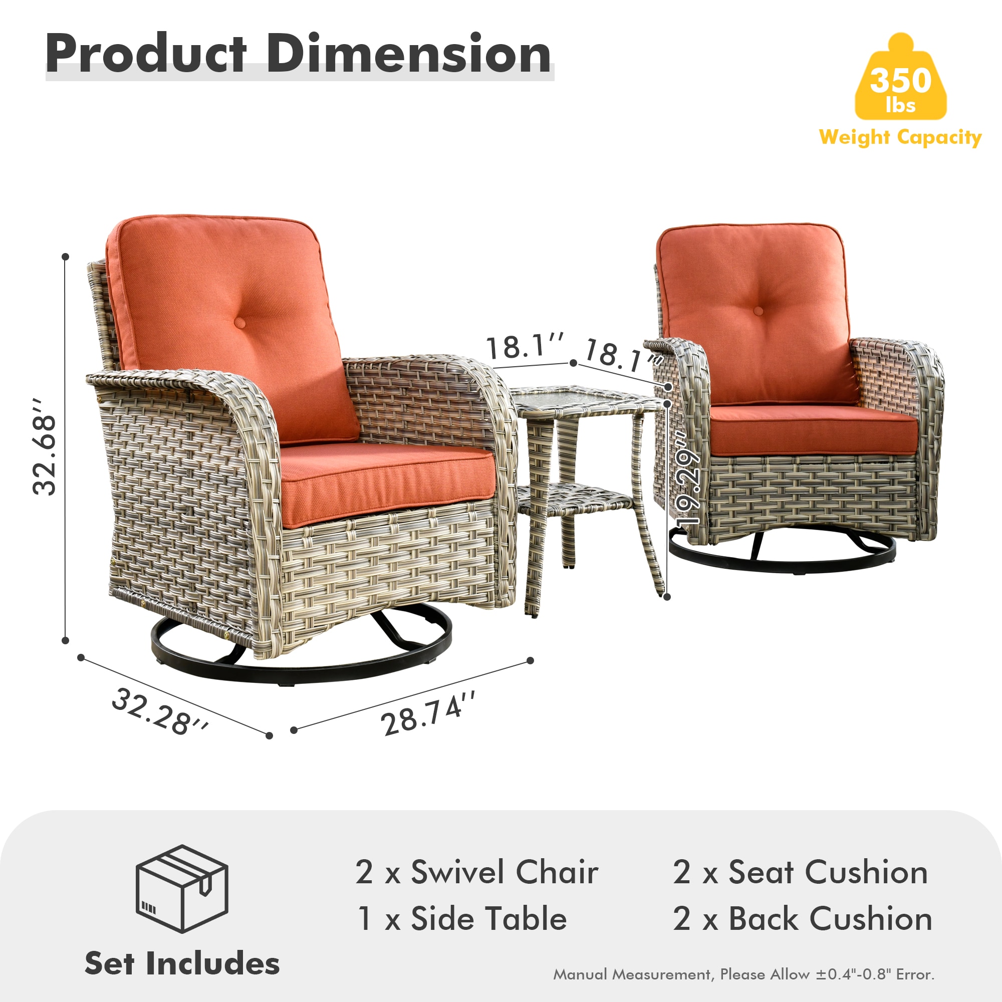 Ovios VNC-80CY Patio-Conversation-Sets - View #8
