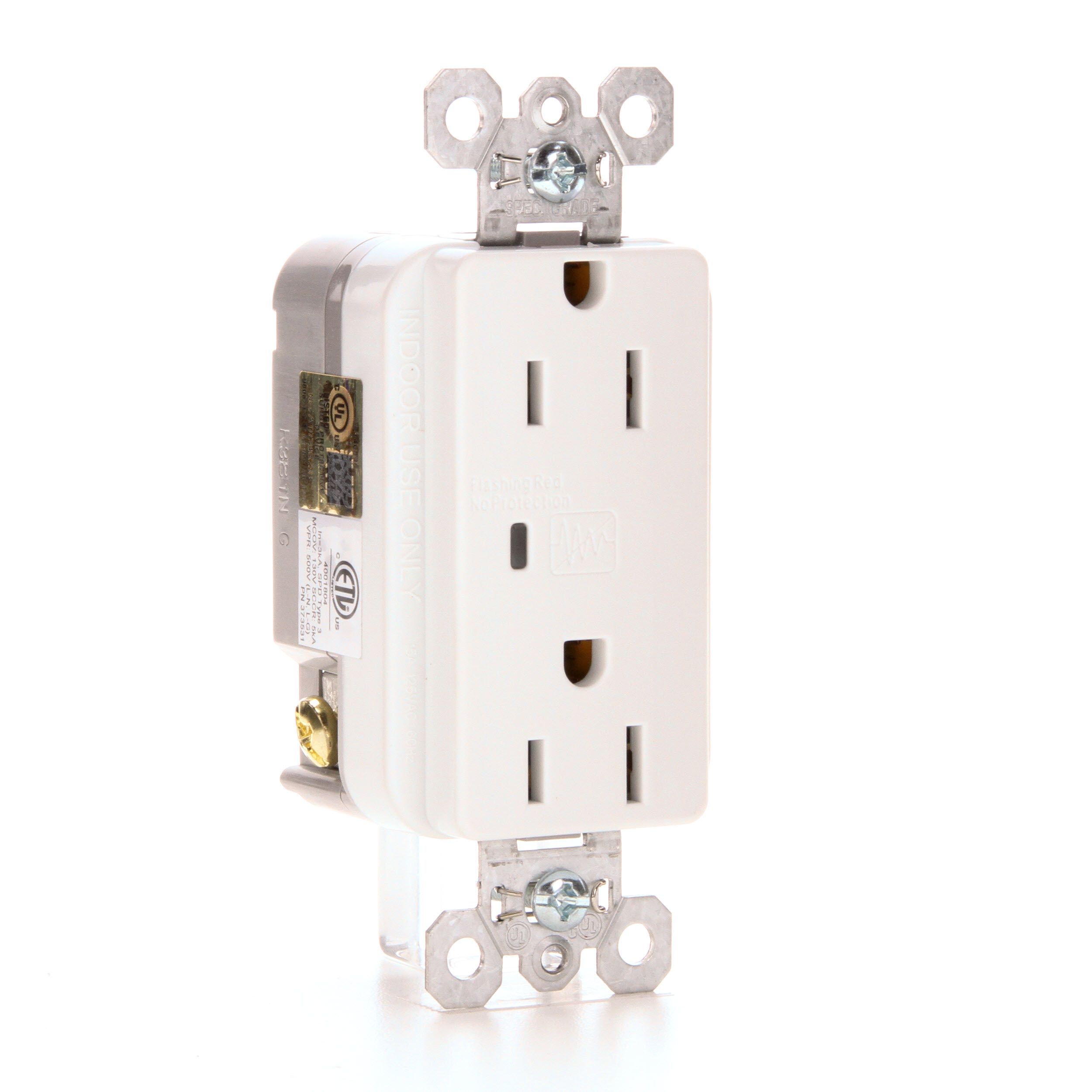 Pass & Seymour  5252WSPCCV6 SURGE protector OUTLET legrand 15 amp white 
