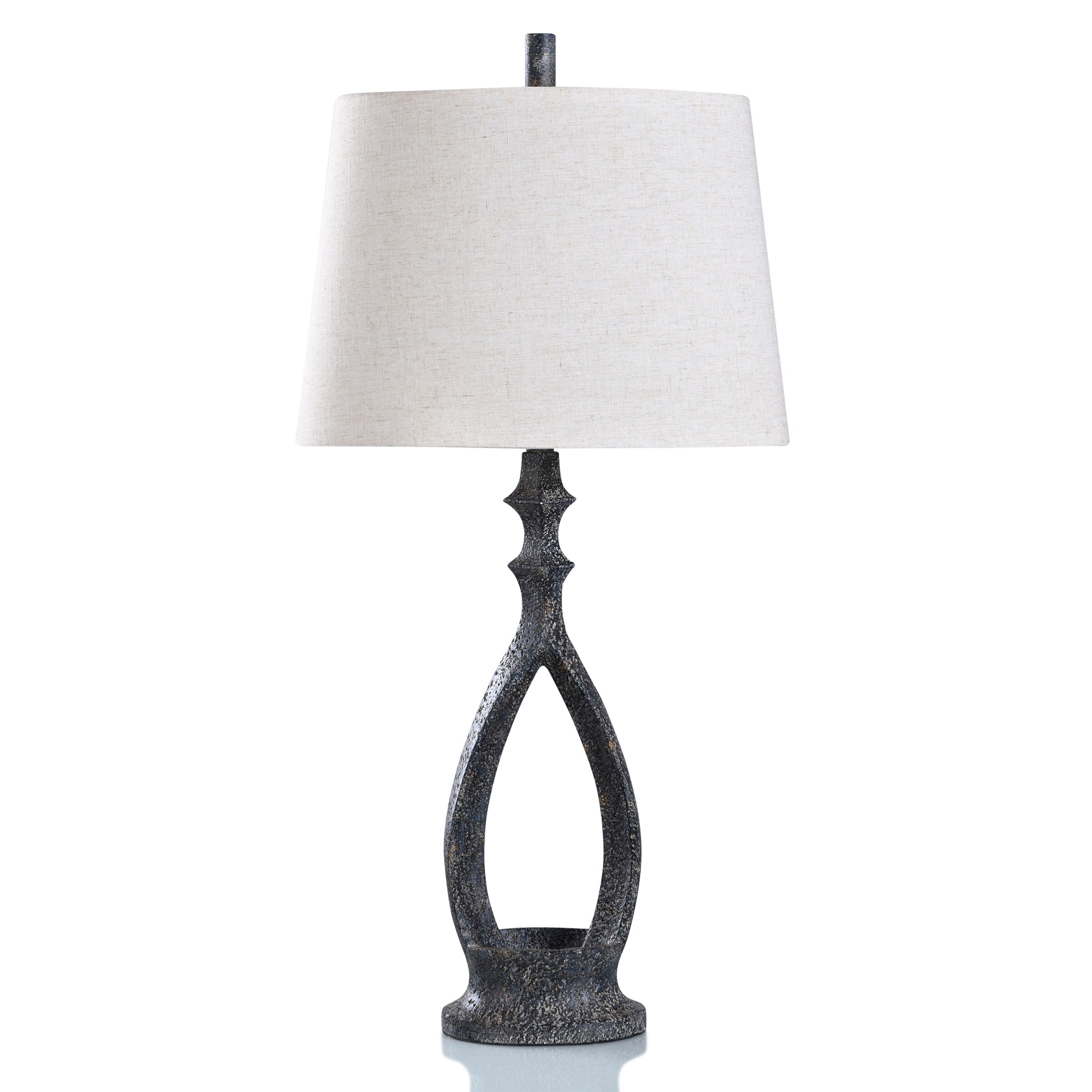 StyleCraft Home Collection L331510DS Asha Bronze Stone 3-way Table Lamp with Plastic Shade