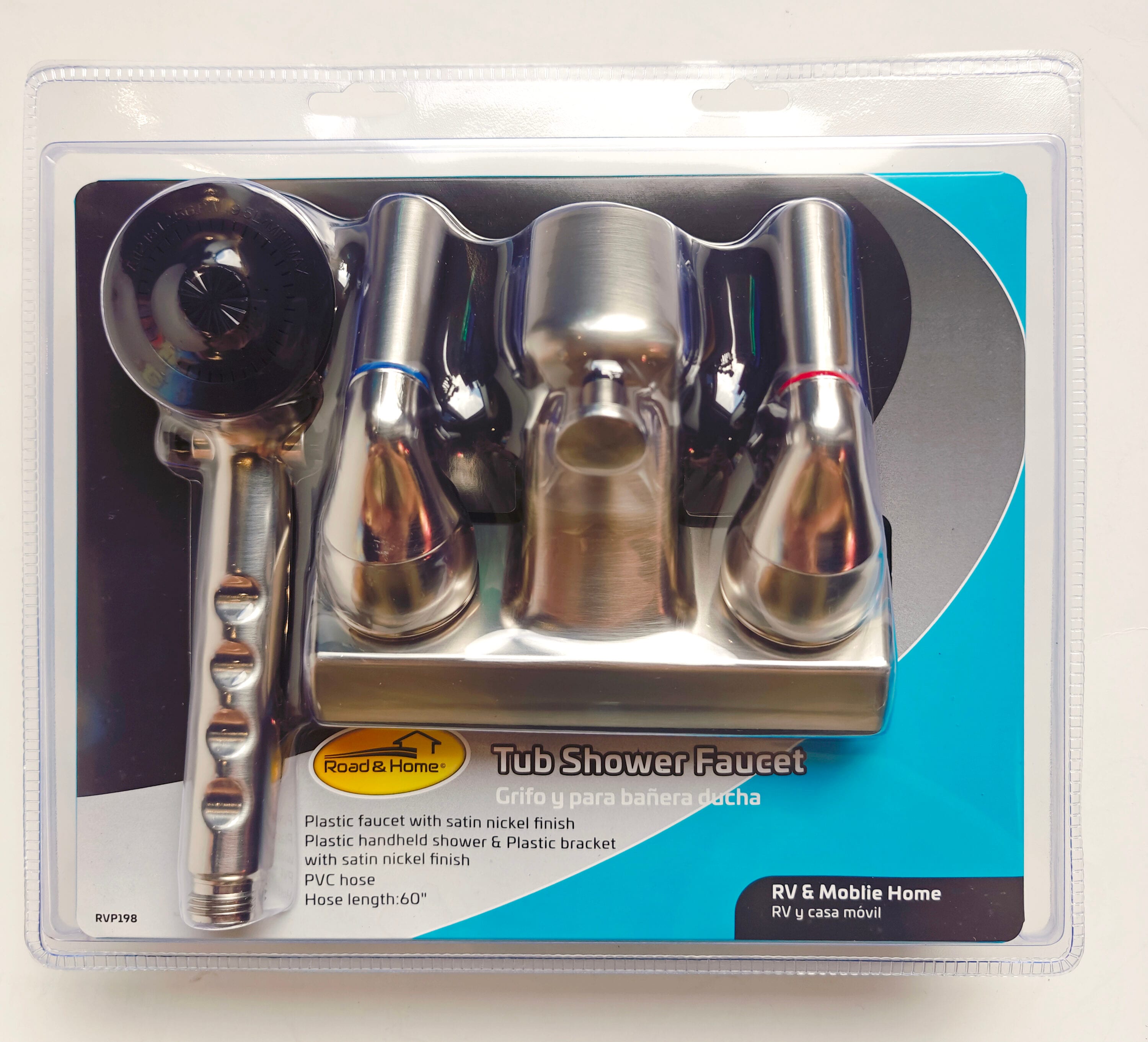 Road & Home RVP198 Chrome 2-handle Handheld 4-in Rectangle Bathtub and shower Faucet with Valve